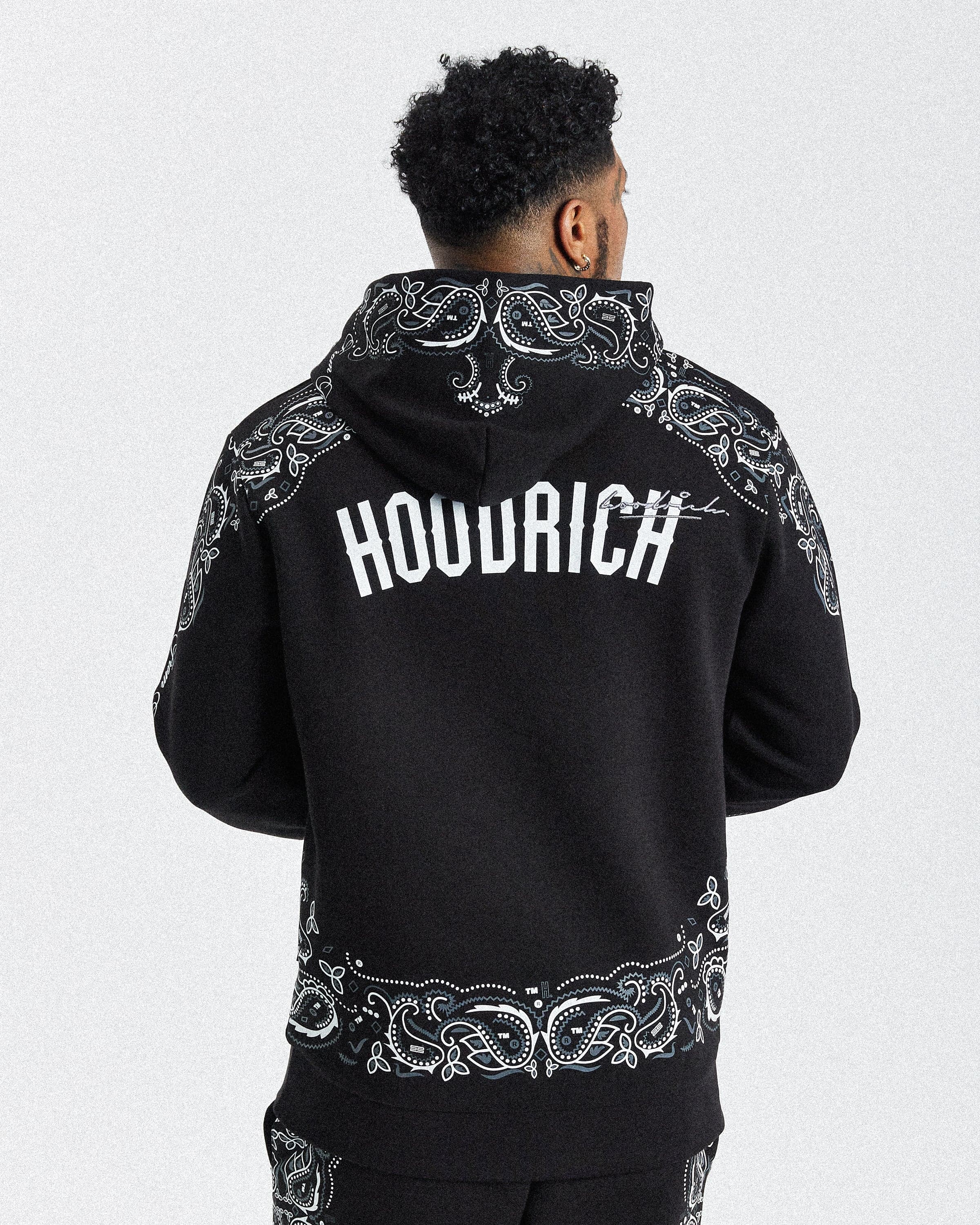 Motif Hoodie - Black/White/Grey 5