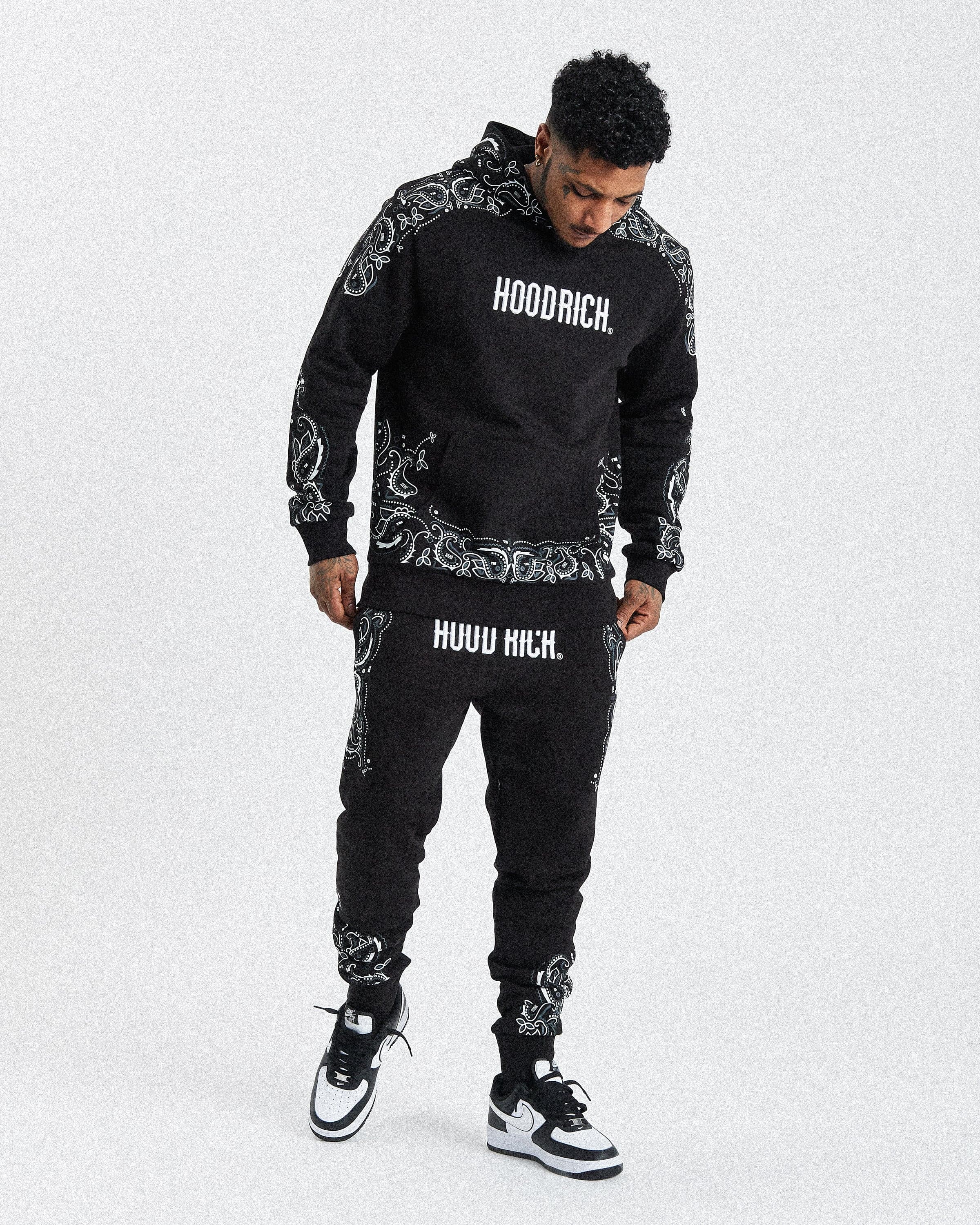 Motif Joggers - Black/White/Grey by Hoodrich