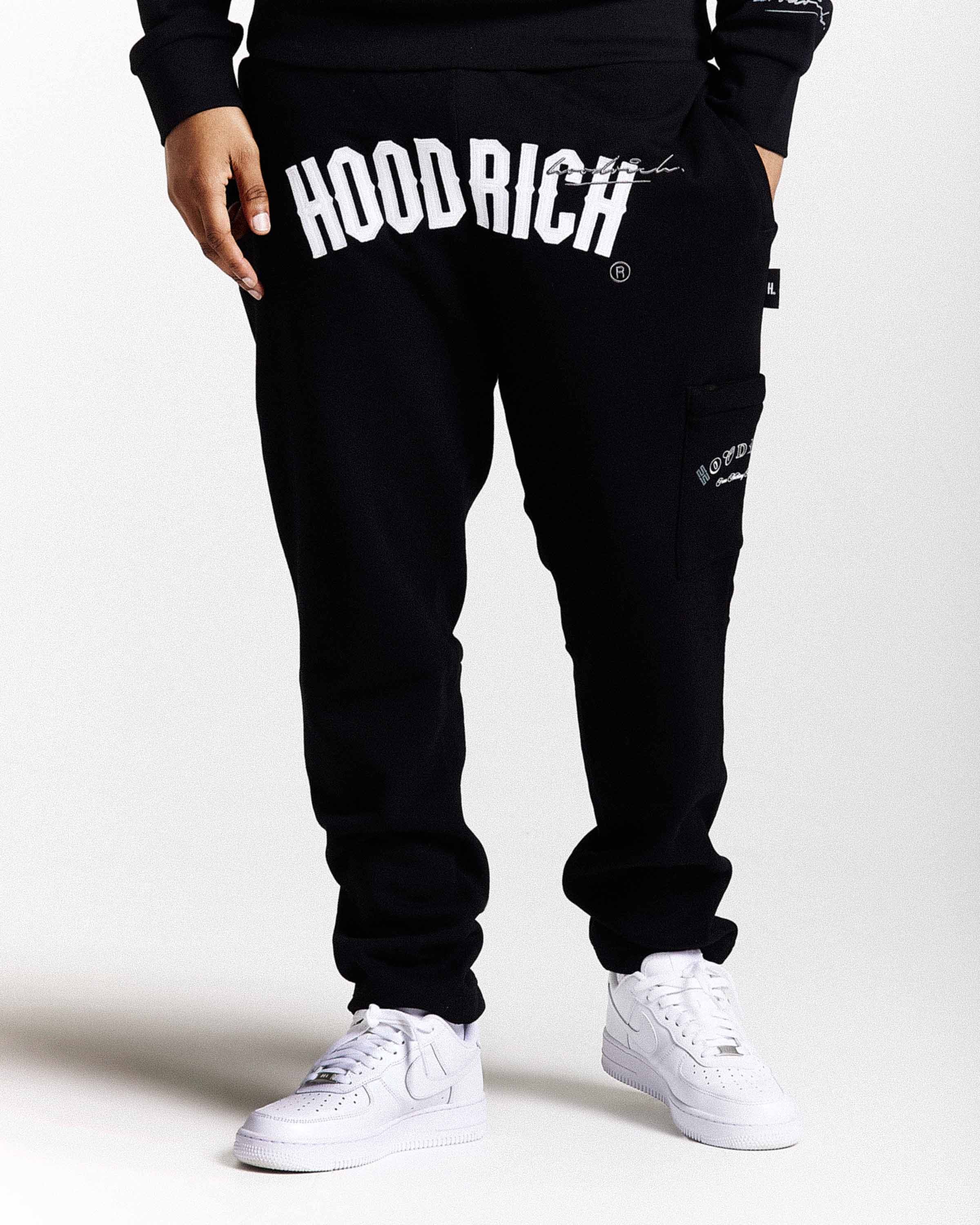 Stature Joggers - Black/White/Grey by Hoodrich