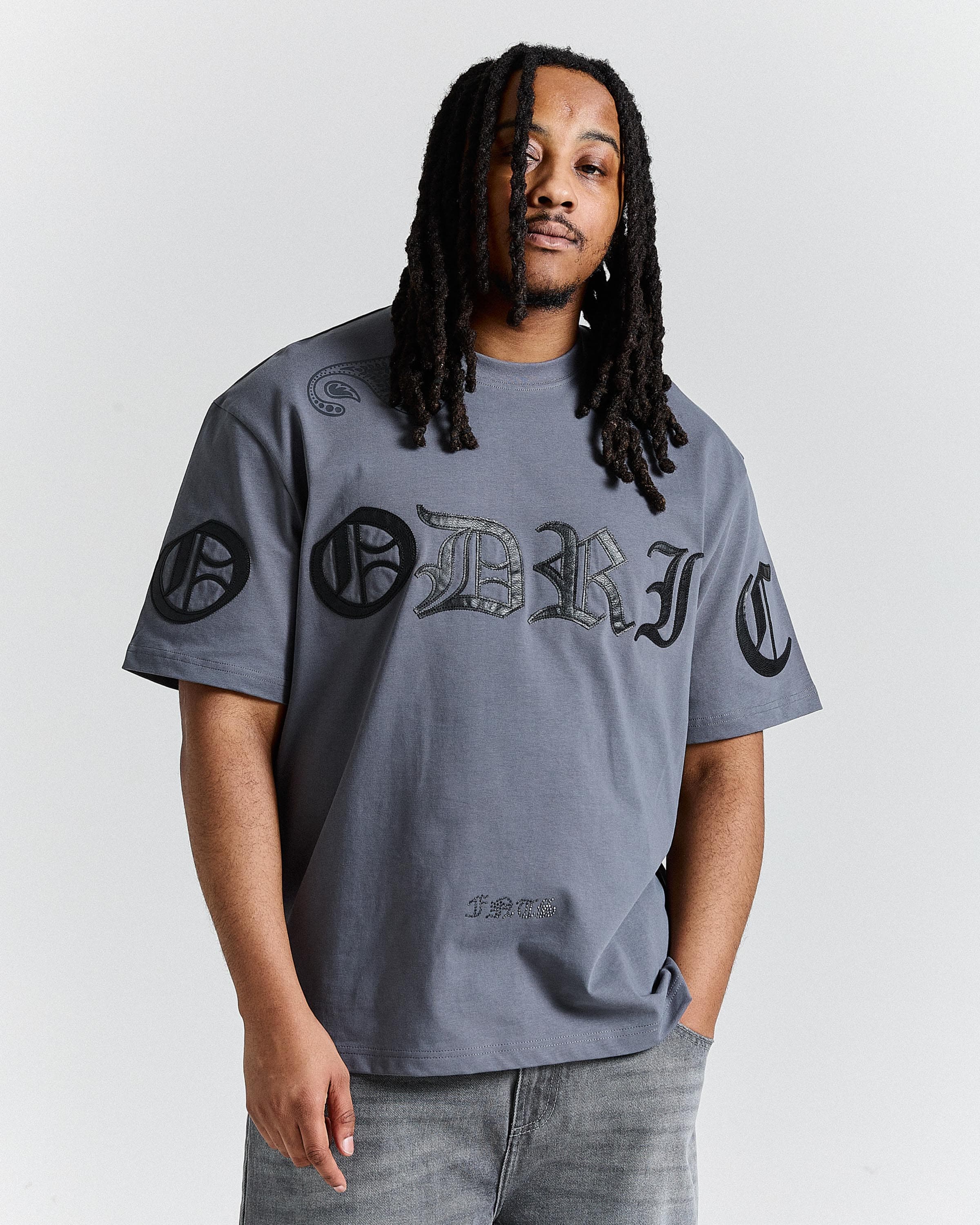 Inkline Oversized T-Shirt - Grey/Black by Hoodrich