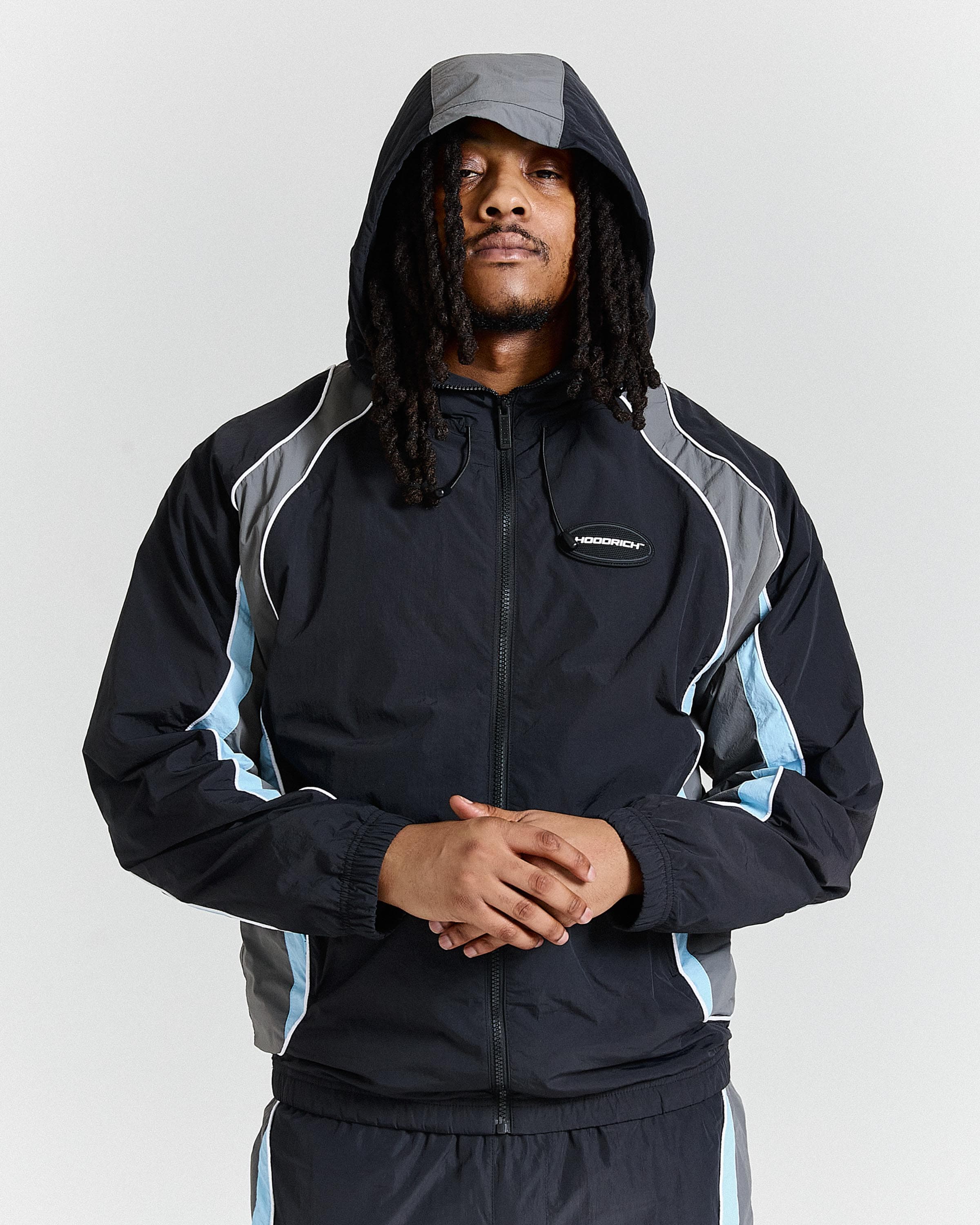 Ryder V2 Woven Jacket - Black/Grey/Blue by Hoodrich