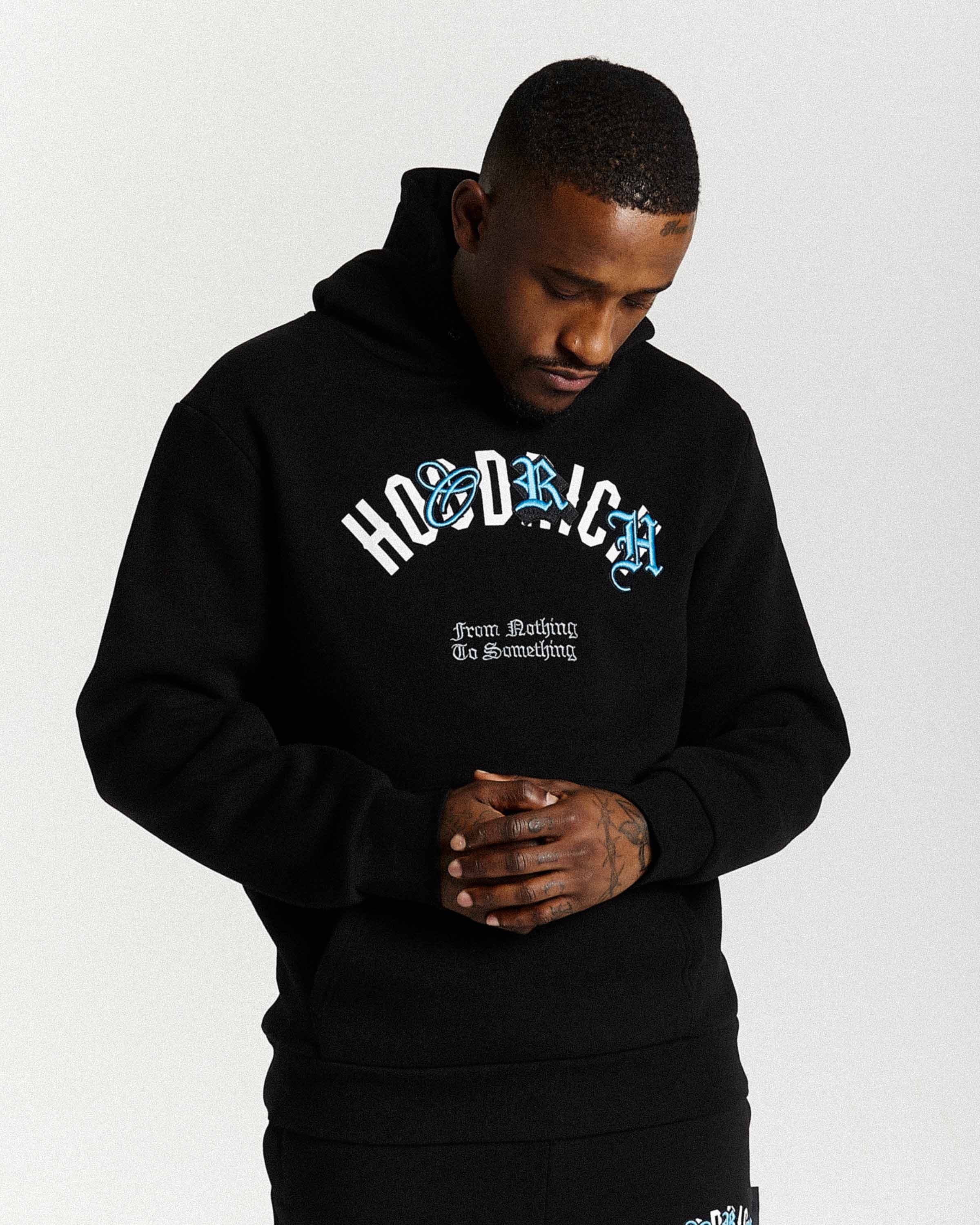 Shadow Hoodie - Black/White/Blue by Hoodrich