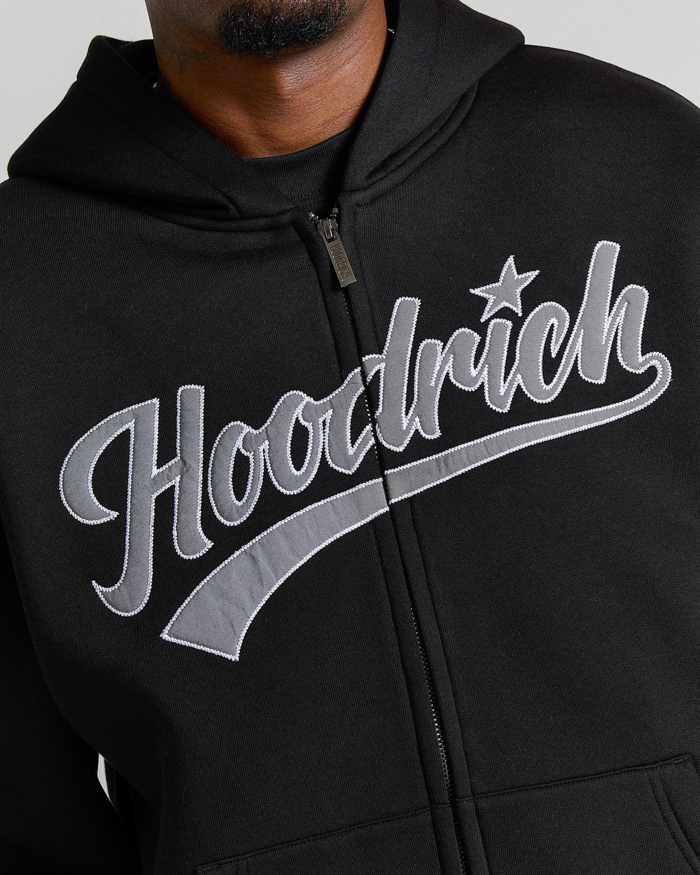 Stade Oversized Zip Hoodie - Black/White 2