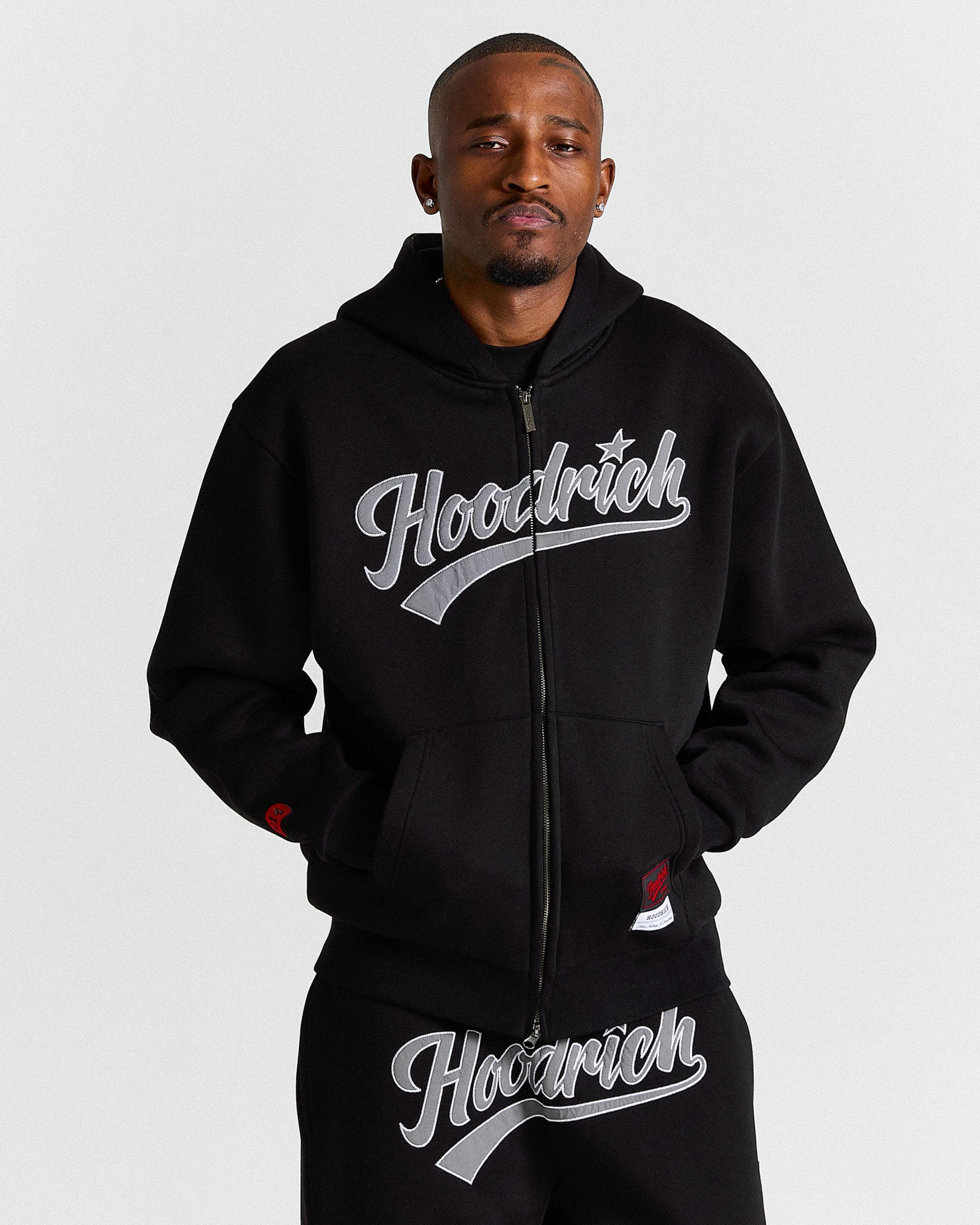 Stade Oversized Zip Hoodie - Black/White 5