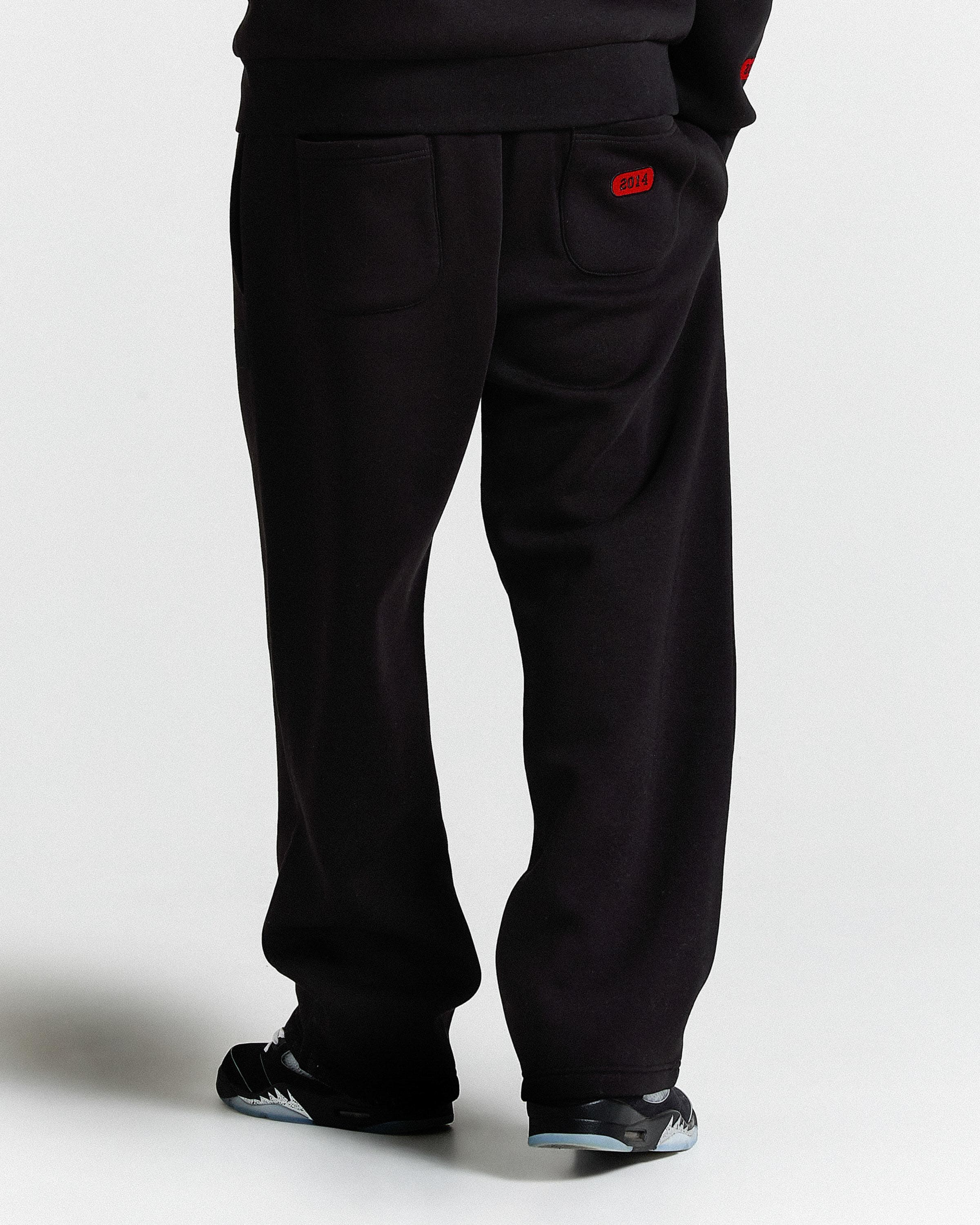 Oversized Wide Leg Joggers - Black/White 2