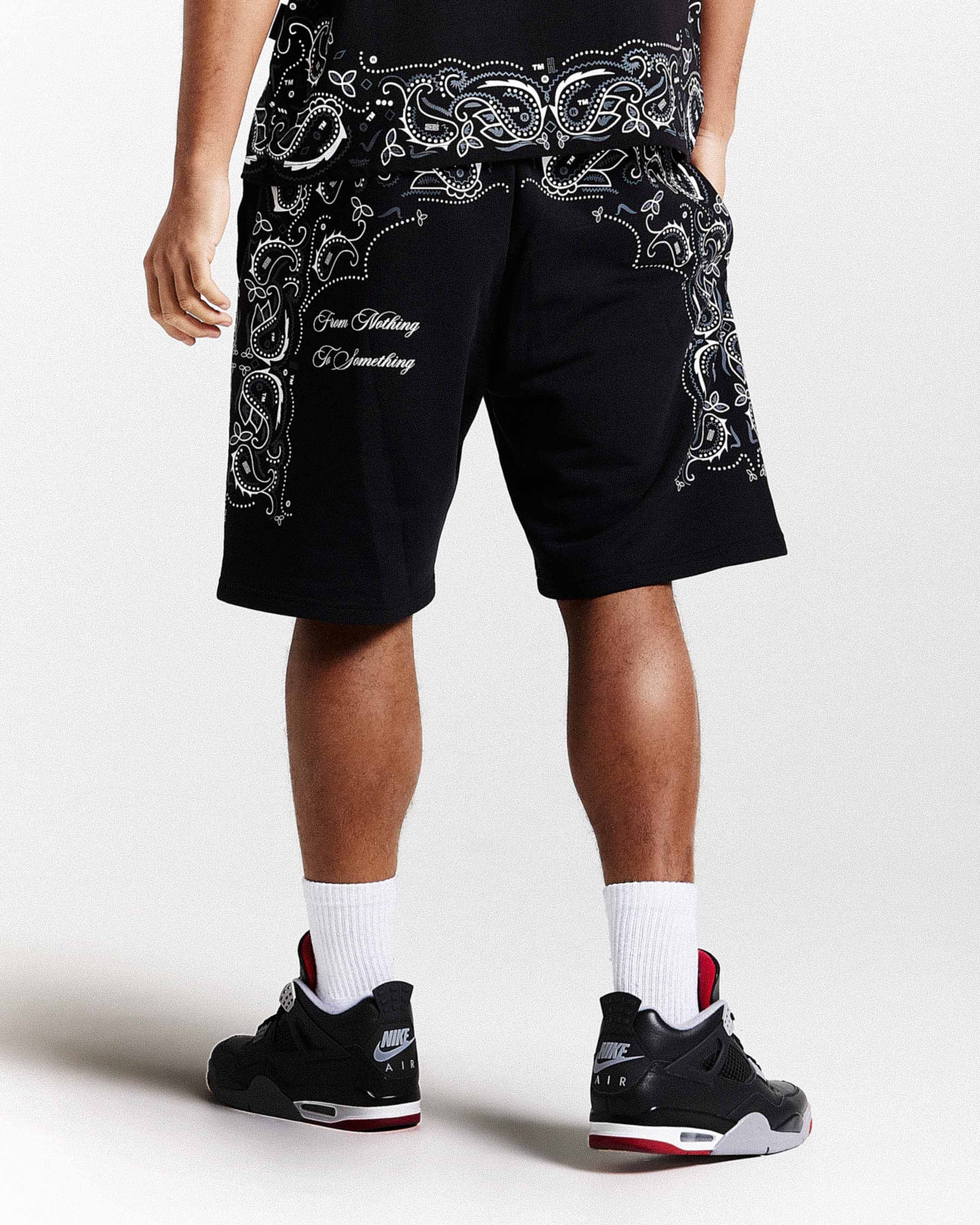 Motif Oversized Shorts - Black/White/Grey by Hoodrich