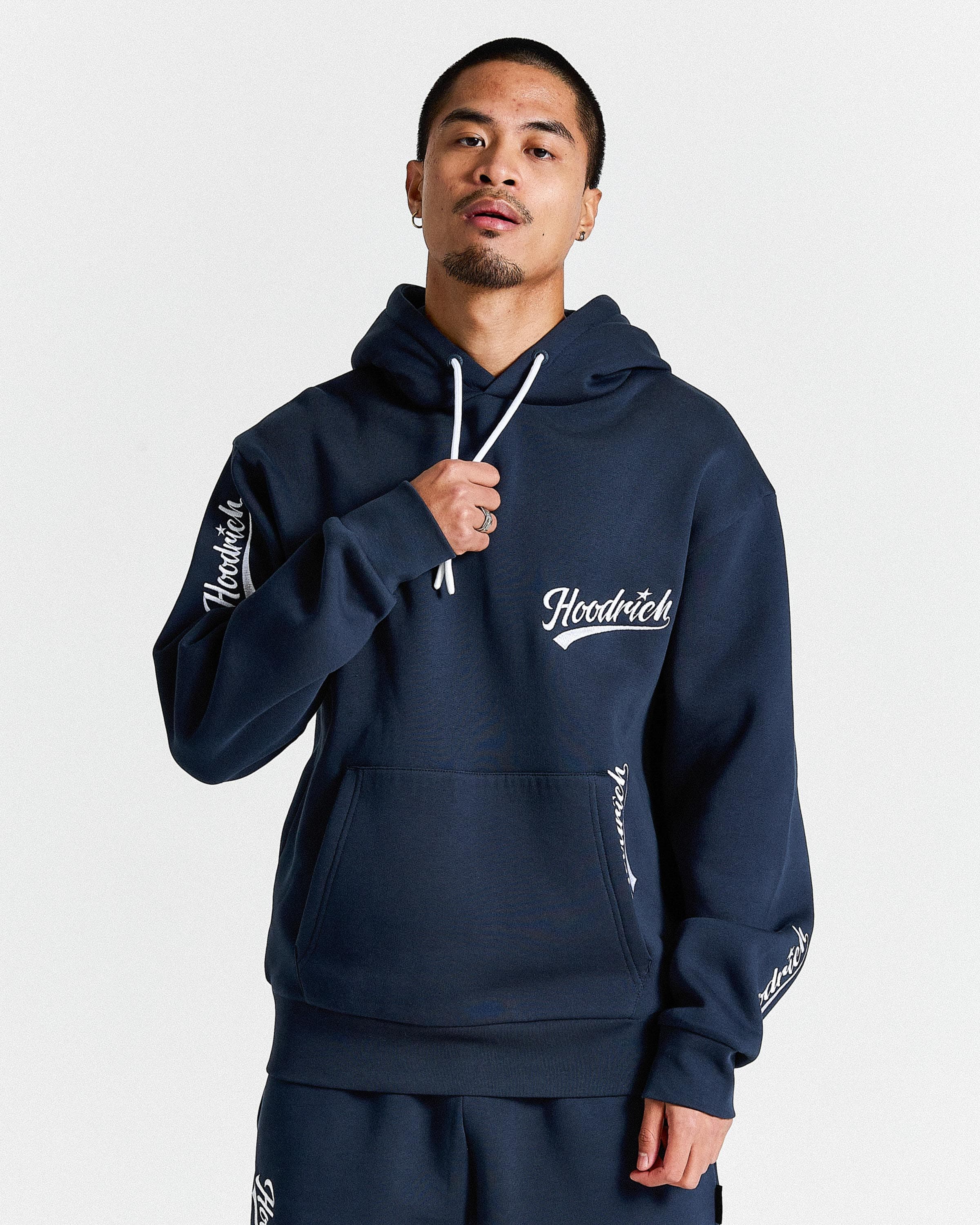 Multi Stade Oversized Hoodie - Navy/White by Hoodrich