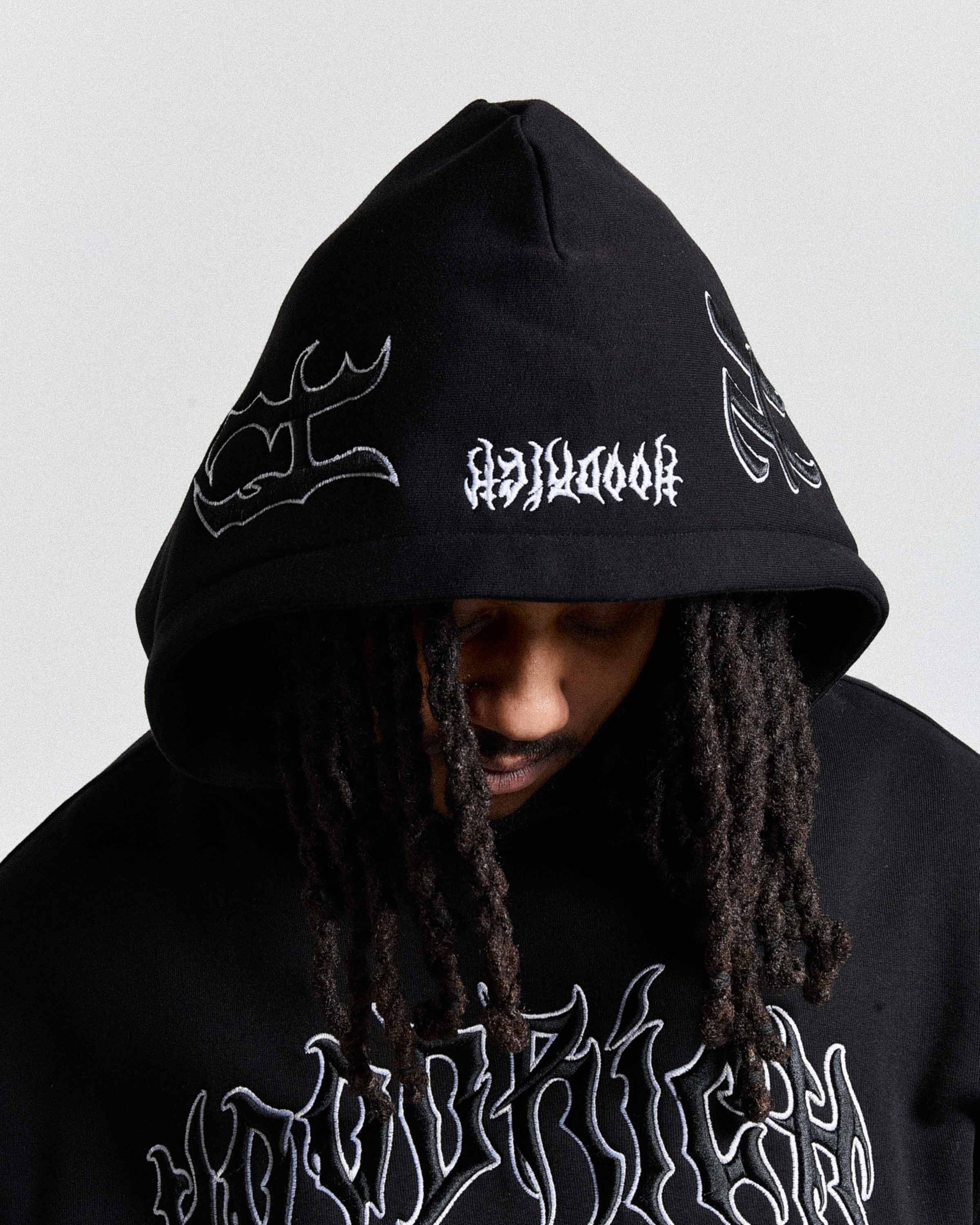 Spectral Oversized Hoodie - Black/White 2
