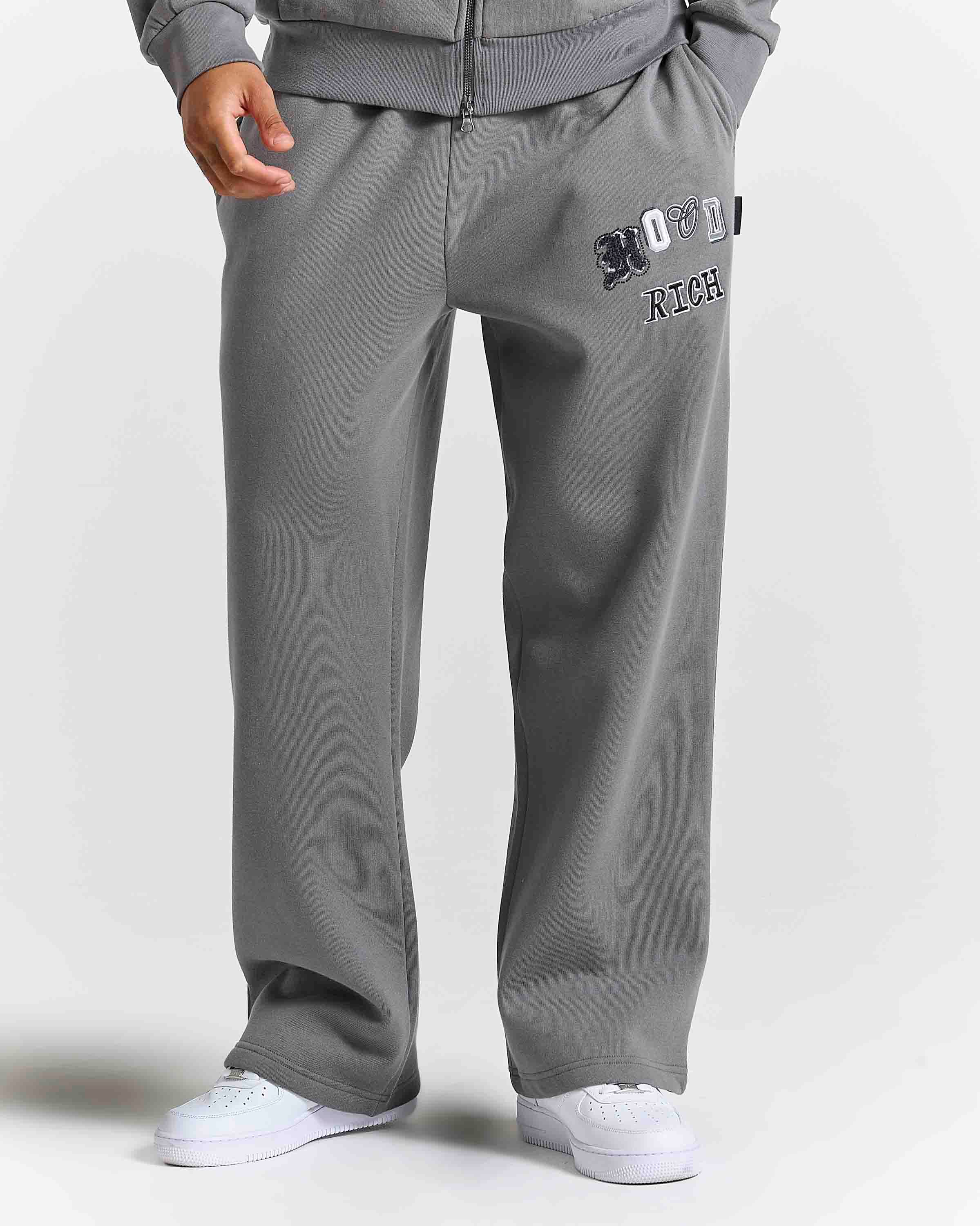 Forza Oversized Wide Leg Jogger - Grey/White by Hoodrich