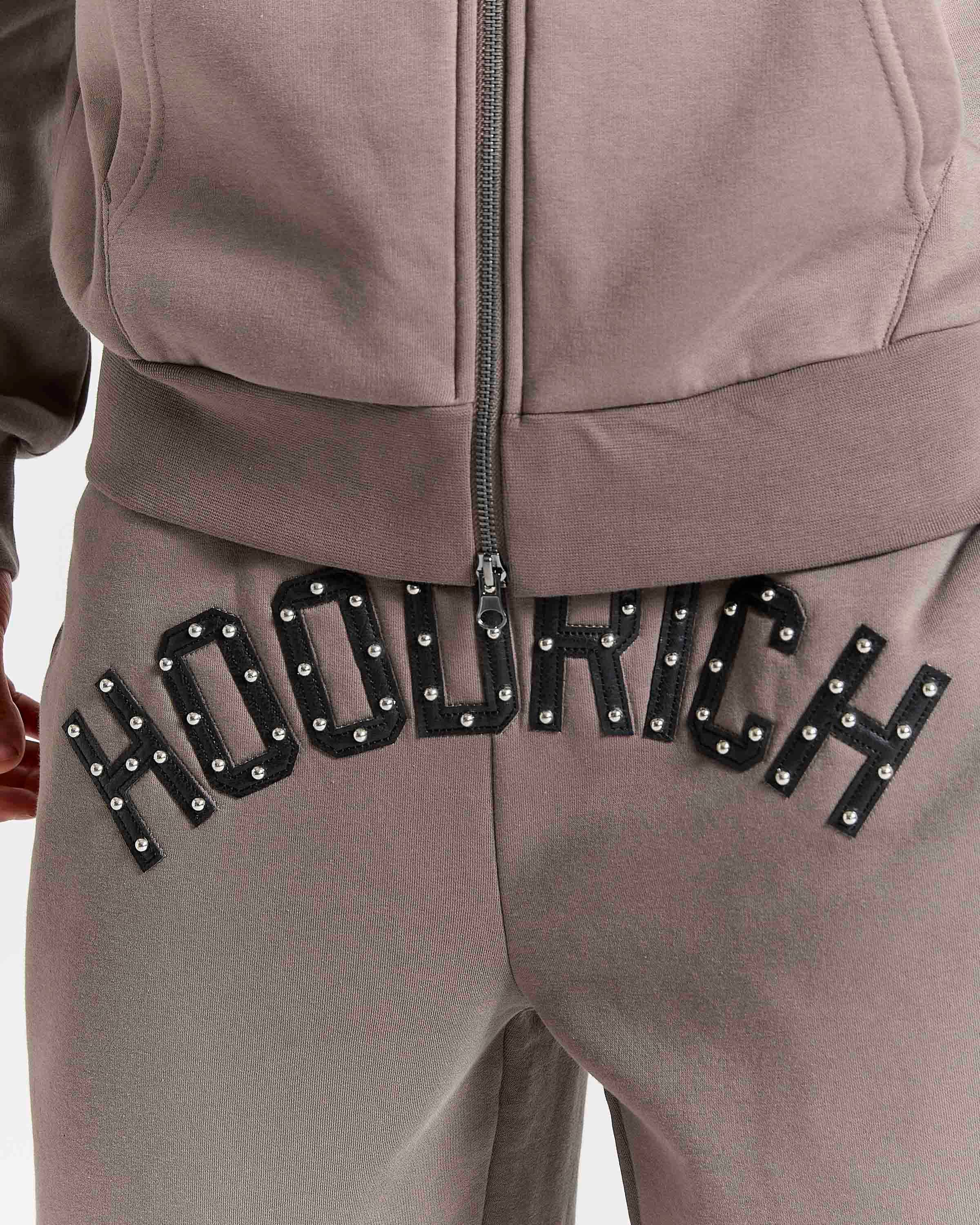 Varso Studs Oversized Wide Leg Jogger - Brown/Black 7