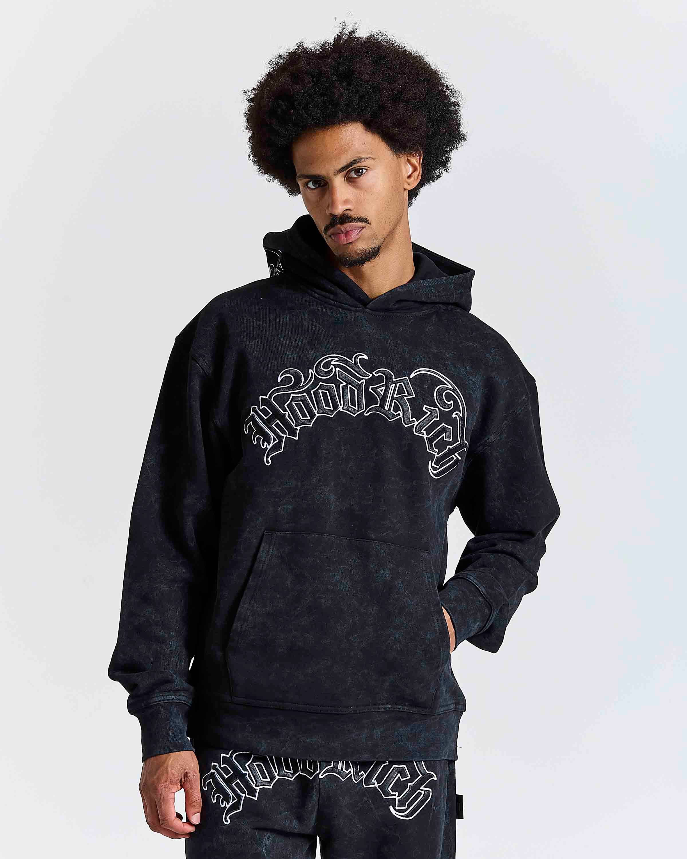 Nocturn Oversized Hoodie - Black/White by Hoodrich