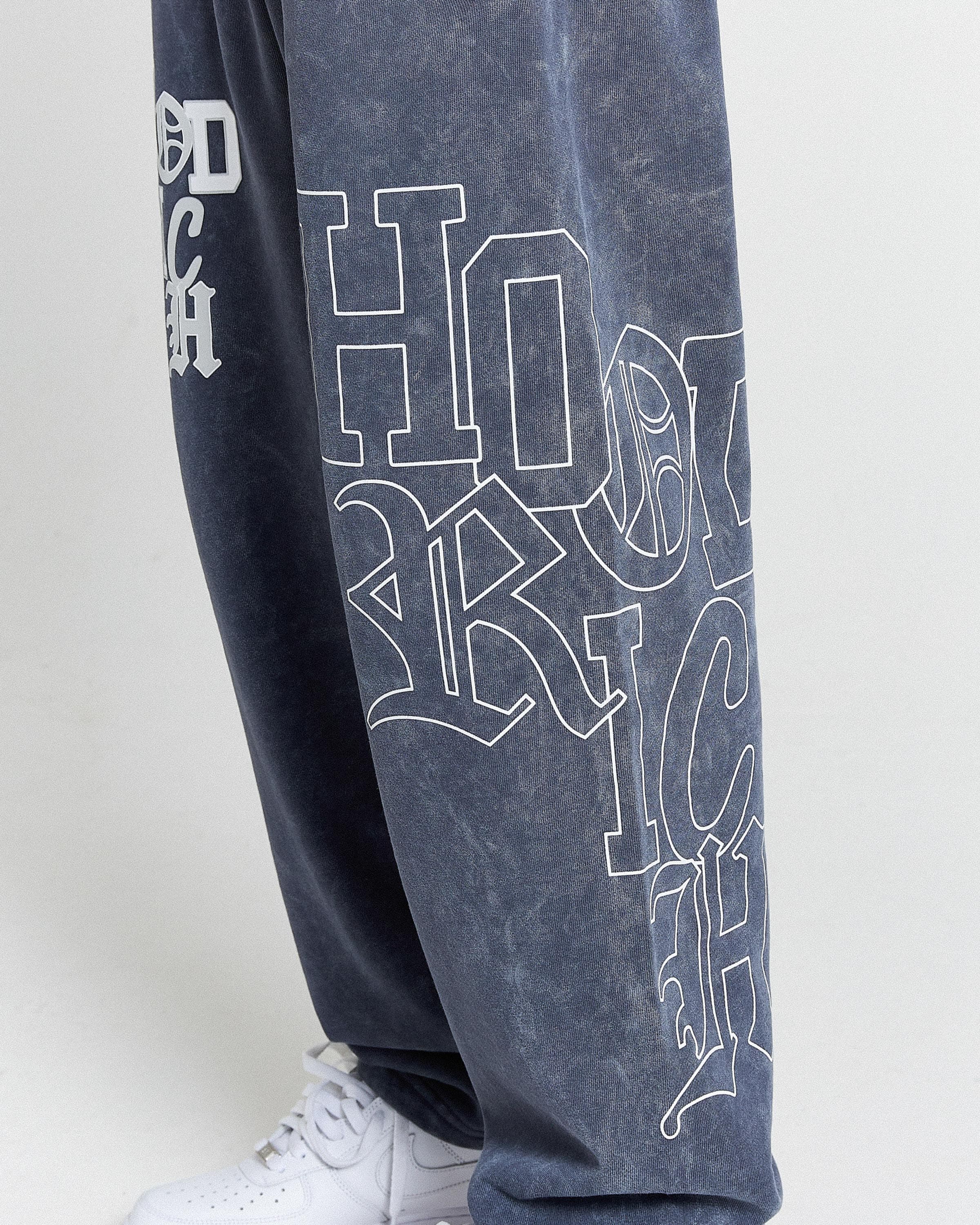 Heritage Oversized Open Hem Joggers - Blue/White 4