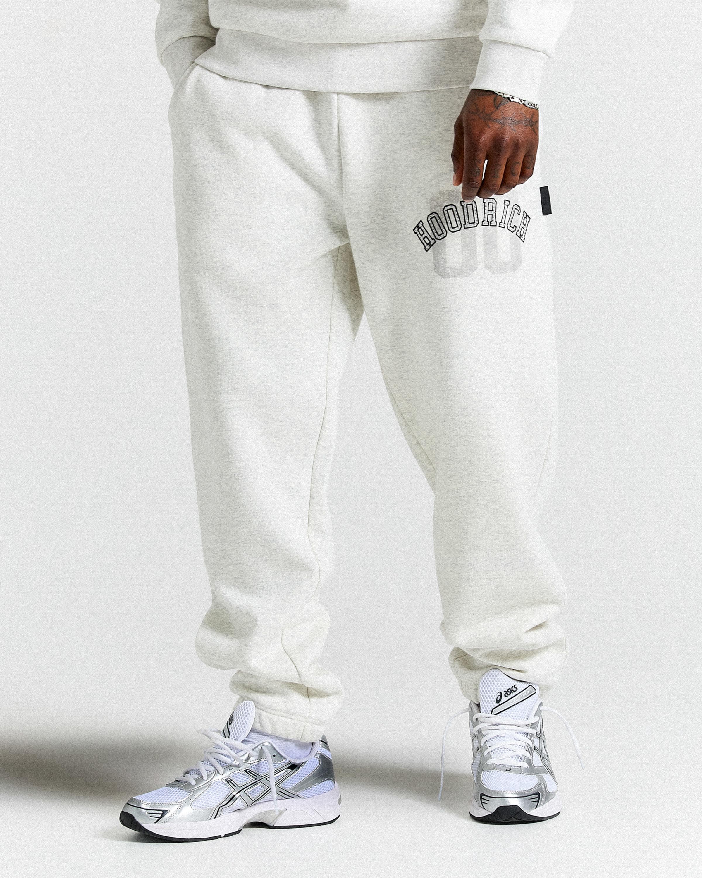 Rivet Oversized Joggers - Heather Grey/black by Hoodrich