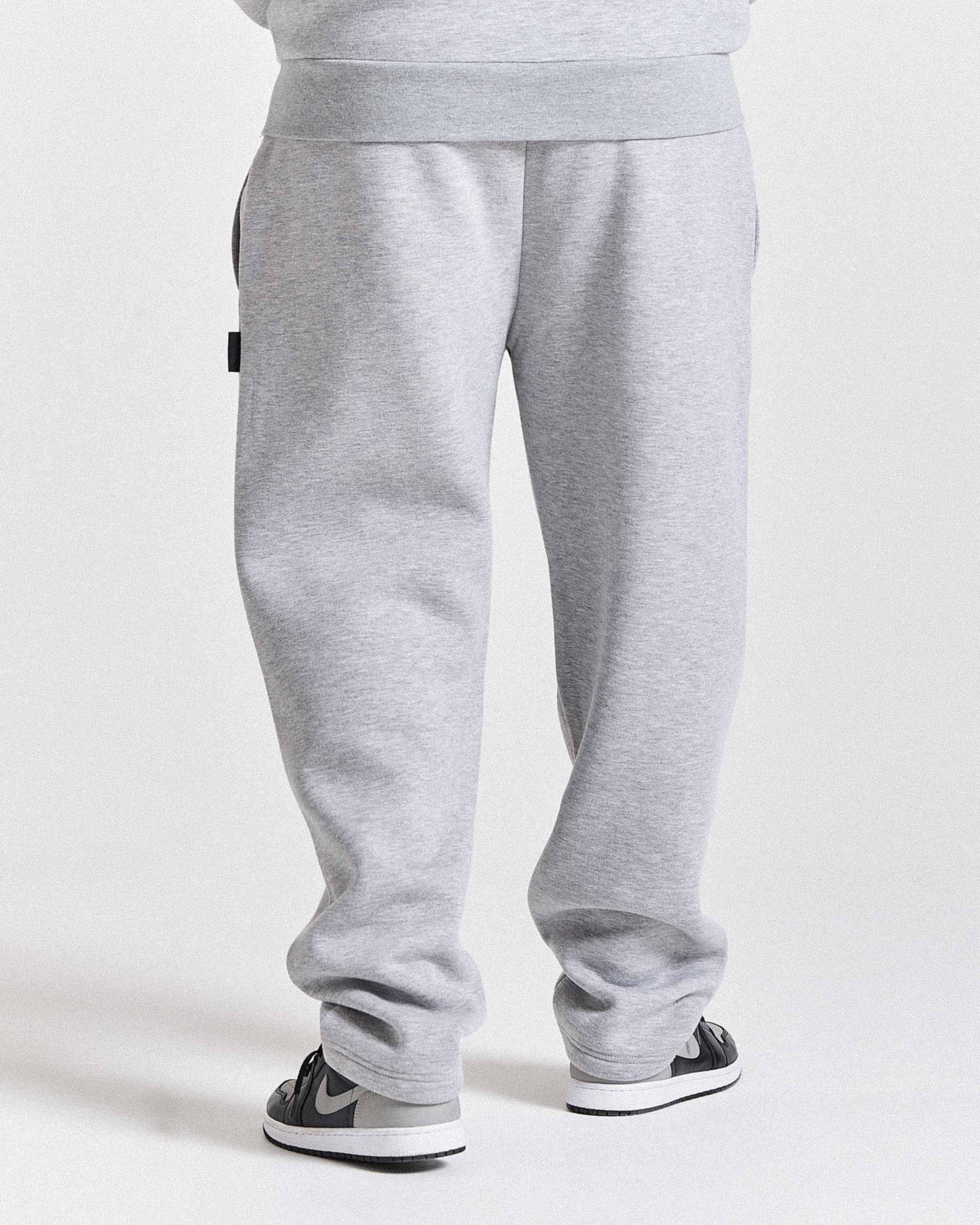 Varsite Oversized Wide Leg Joggers - Grey/White 2