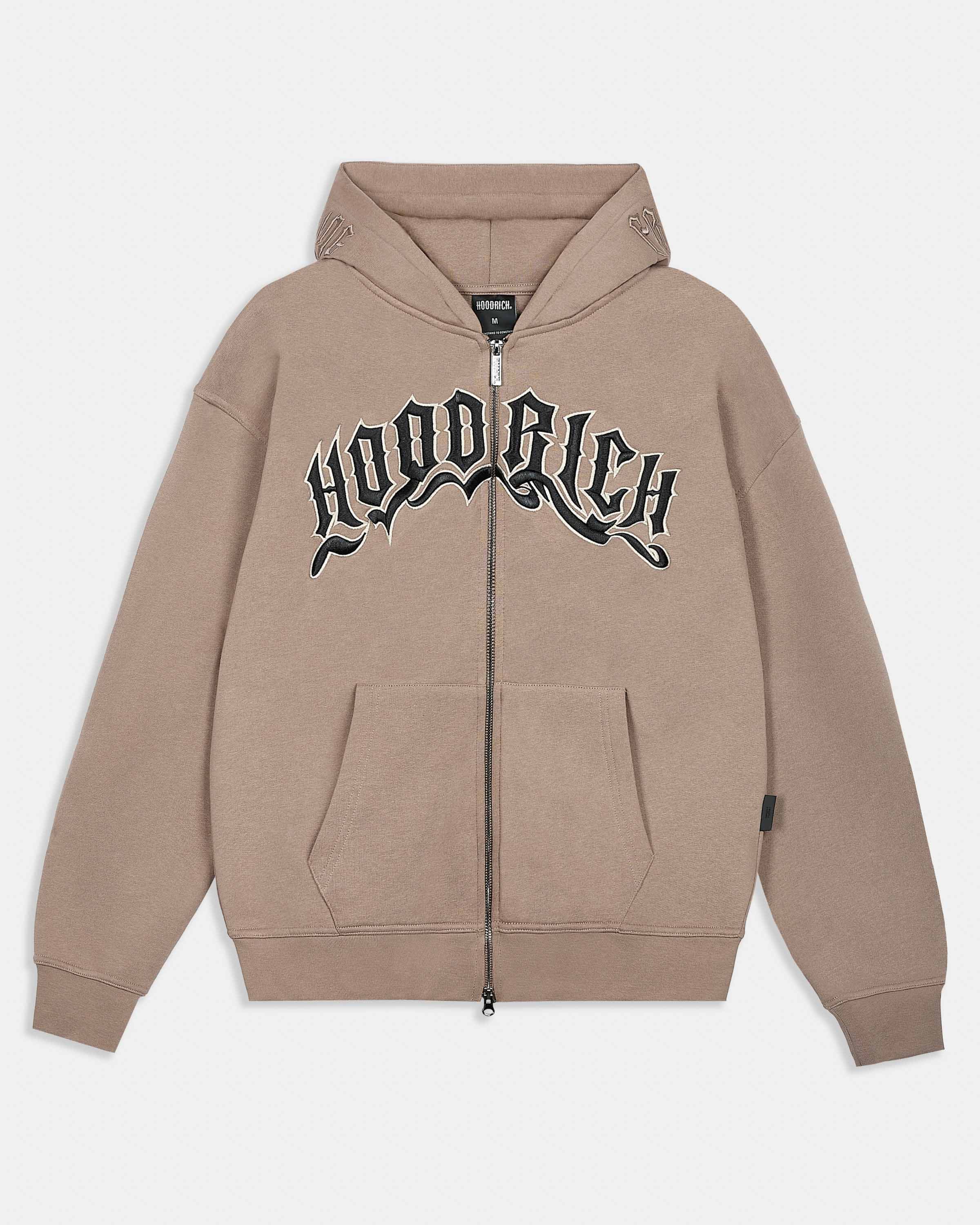 Ritual Oversized Zip Hoodie - Brown/White/Black 2