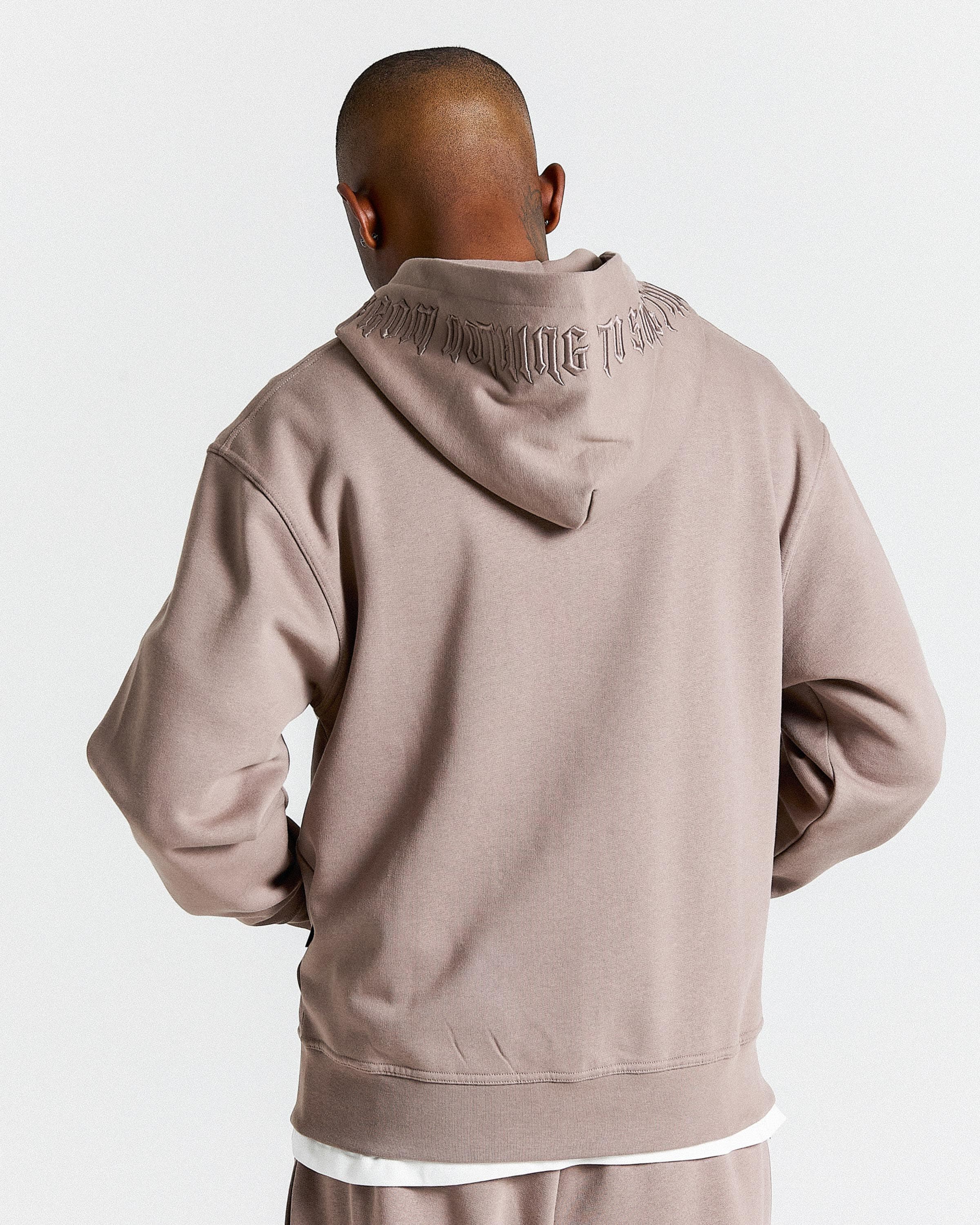 Ritual Oversized Zip Hoodie - Brown/White/Black 6
