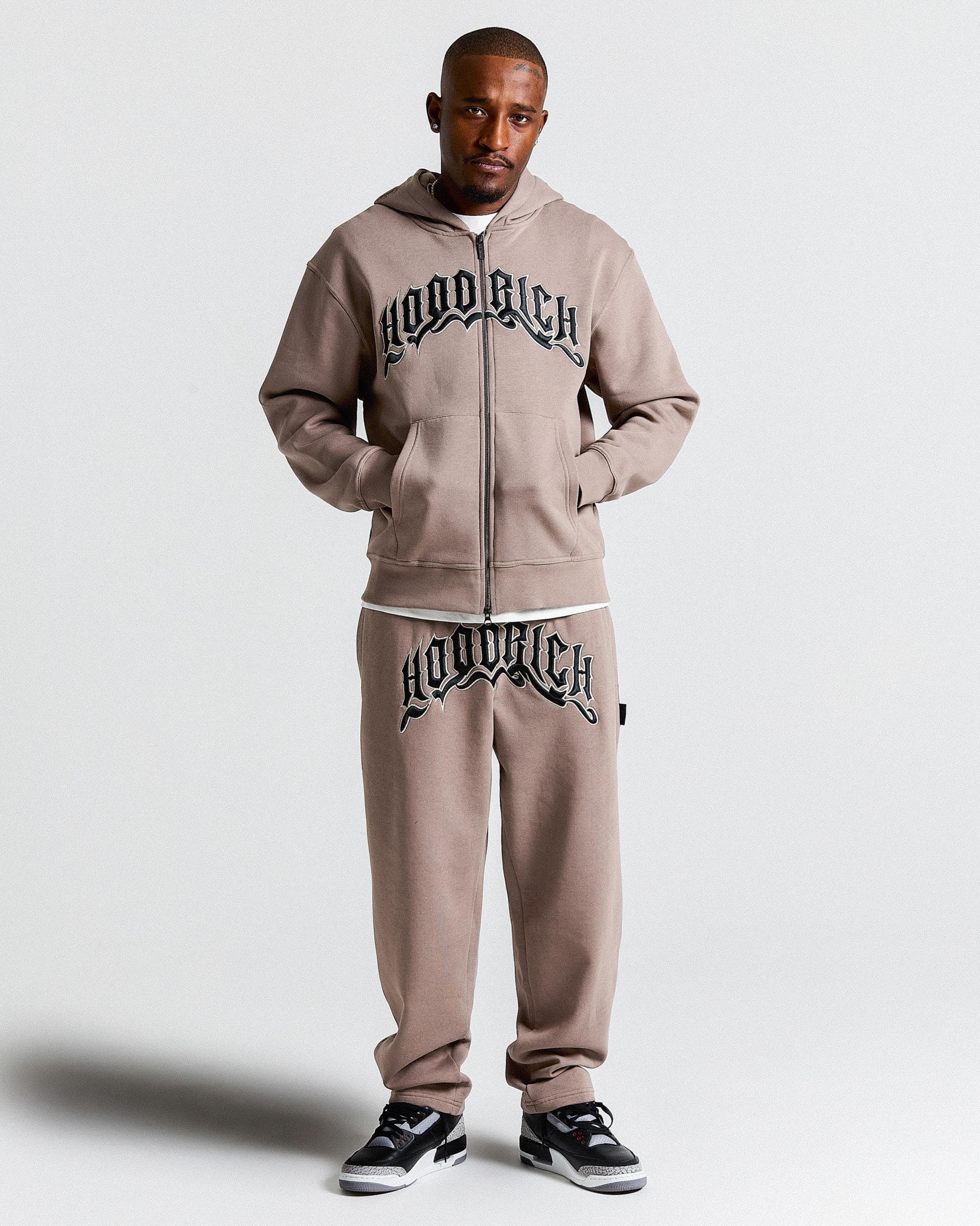 Ritual Oversized Zip Hoodie - Brown/White/Black 9