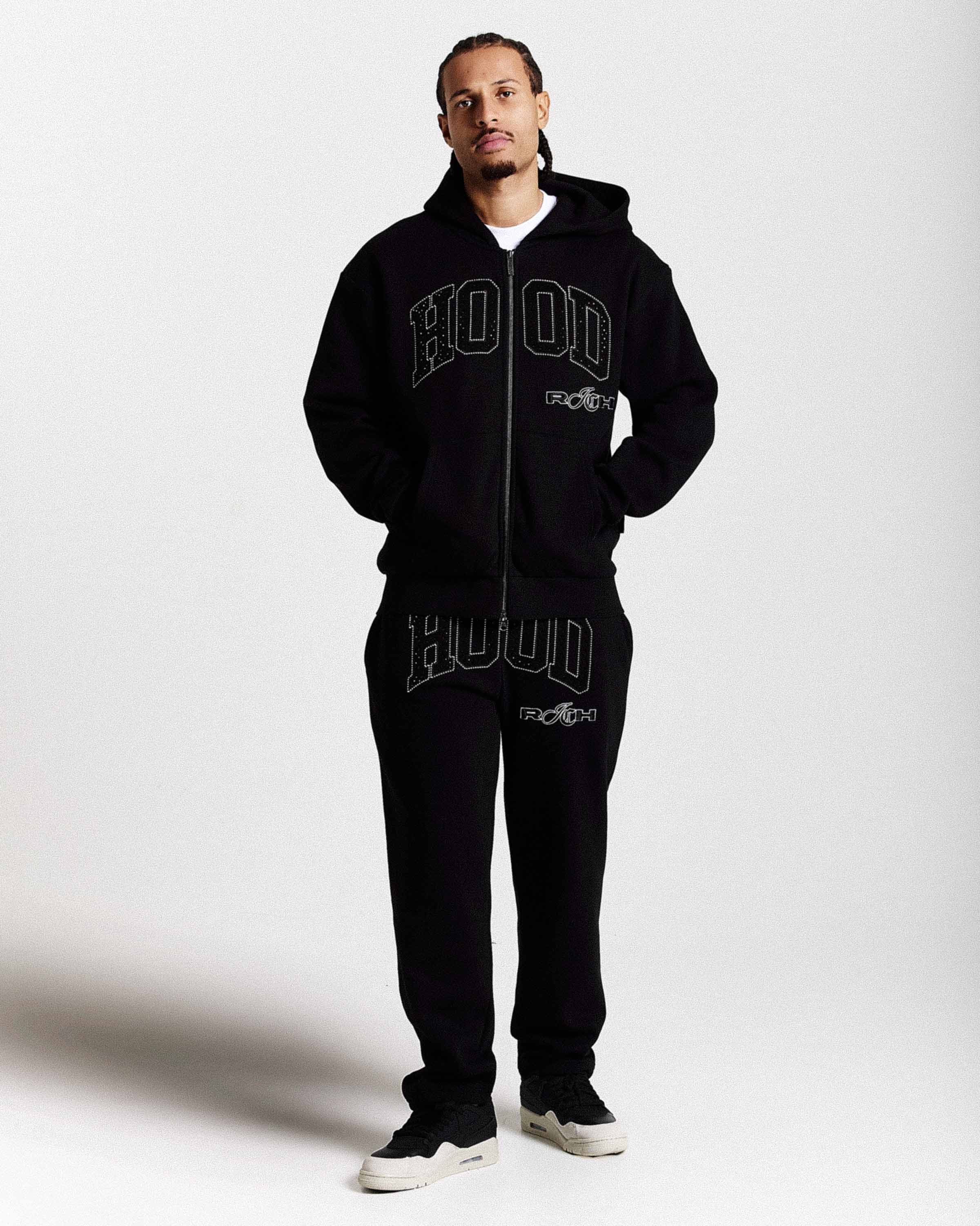 Captain Oversized Zip Hoodie - Black/White 5