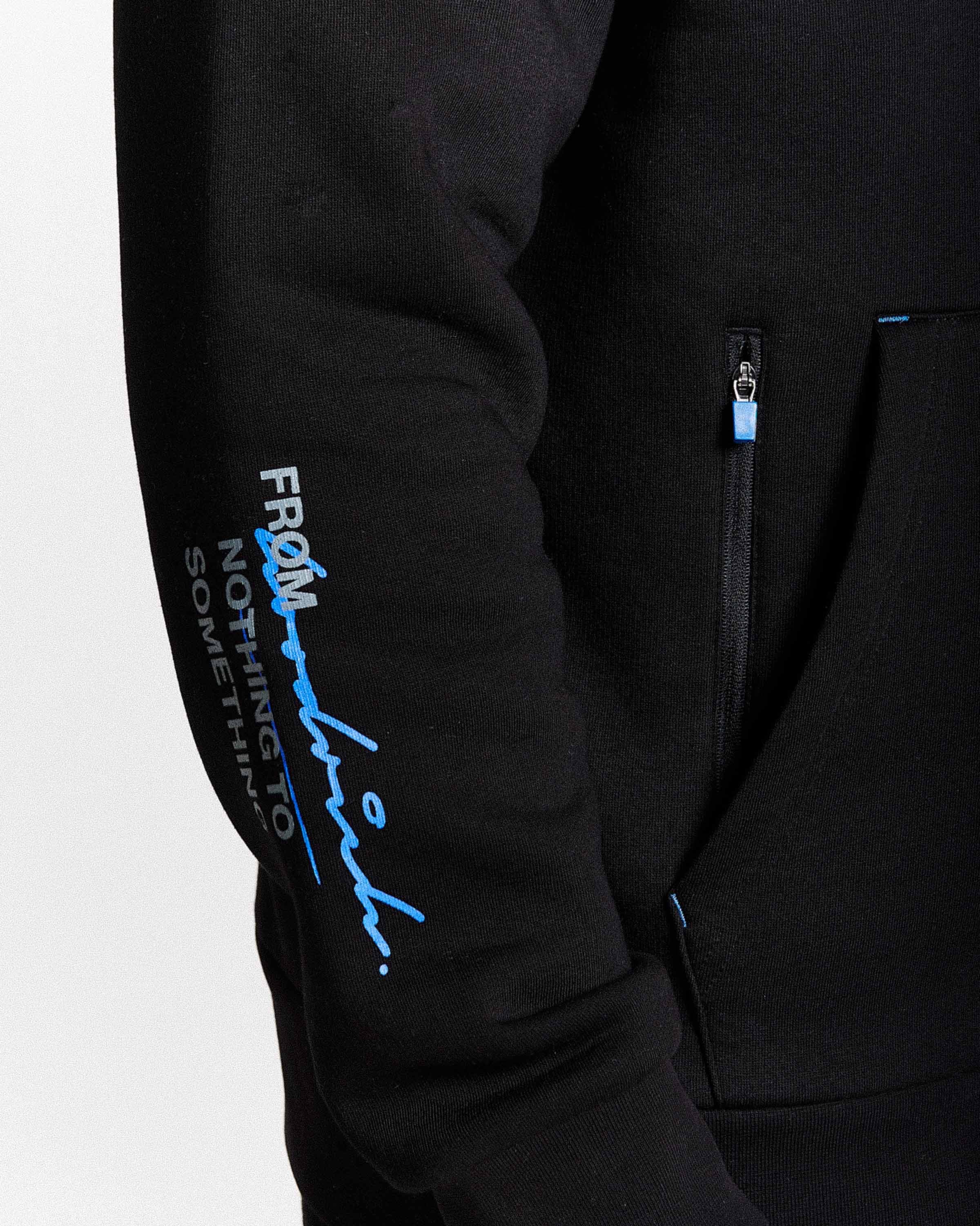 Flames Hoodie - Black/White/Blue 5
