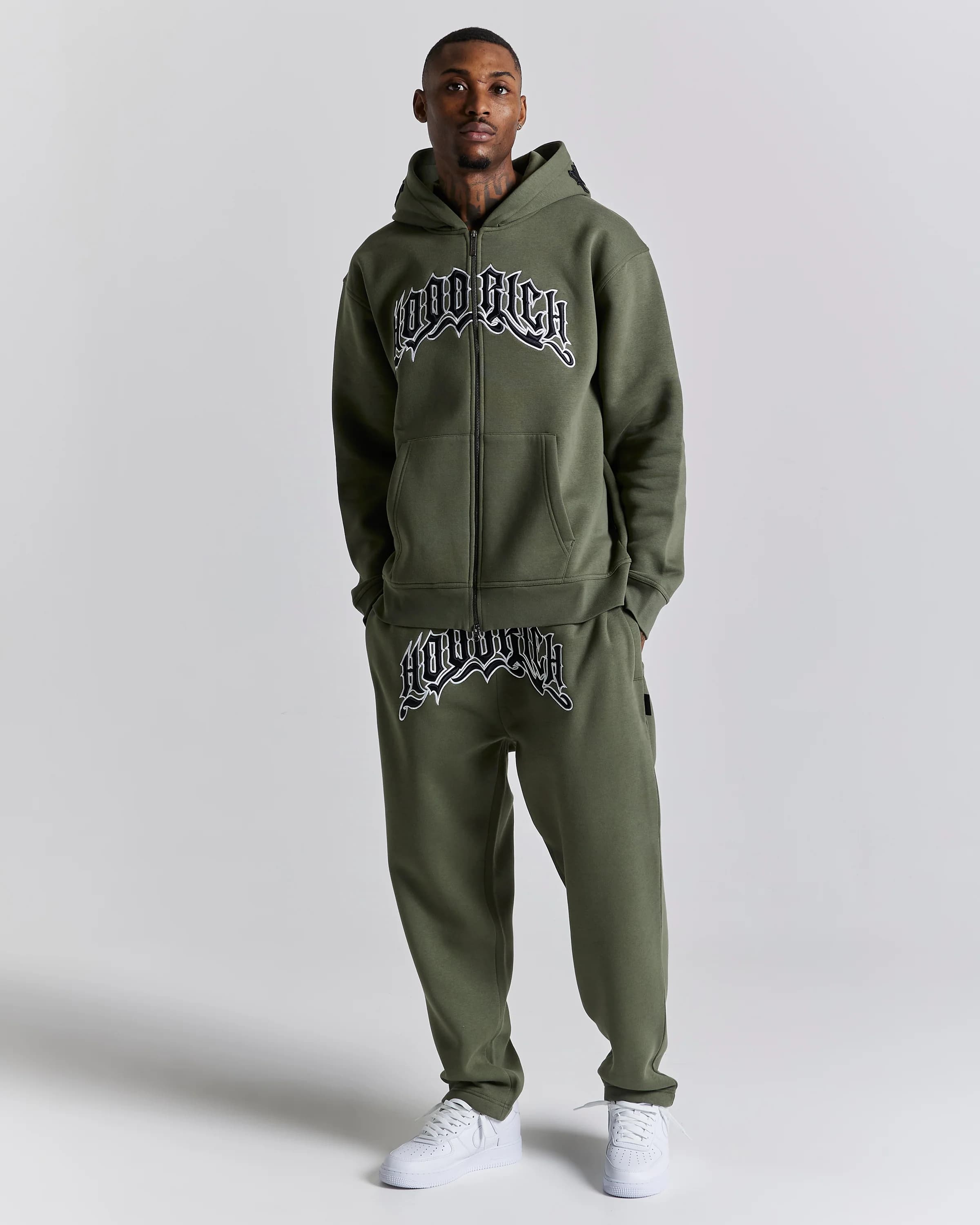 Ritual Oversized Joggers - Khaki Green/Black by Hoodrich
