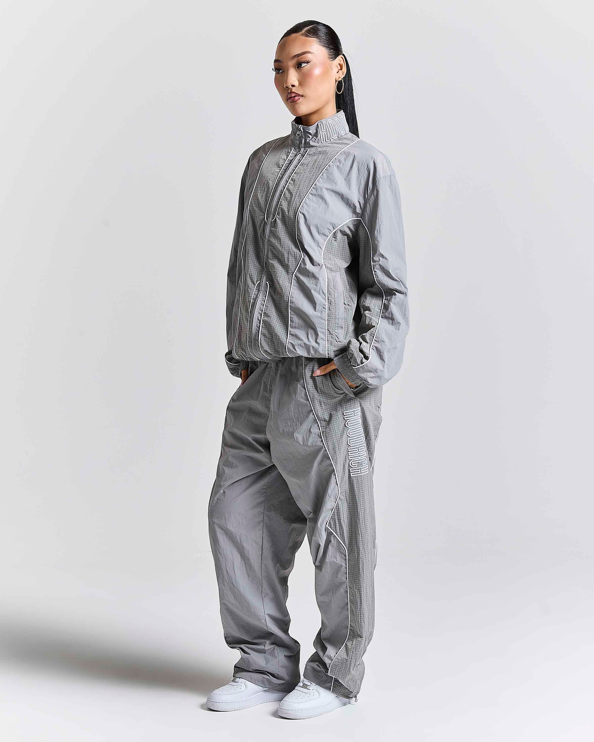 Chaser H Panel Track Jacket - Grey by Hoodrich