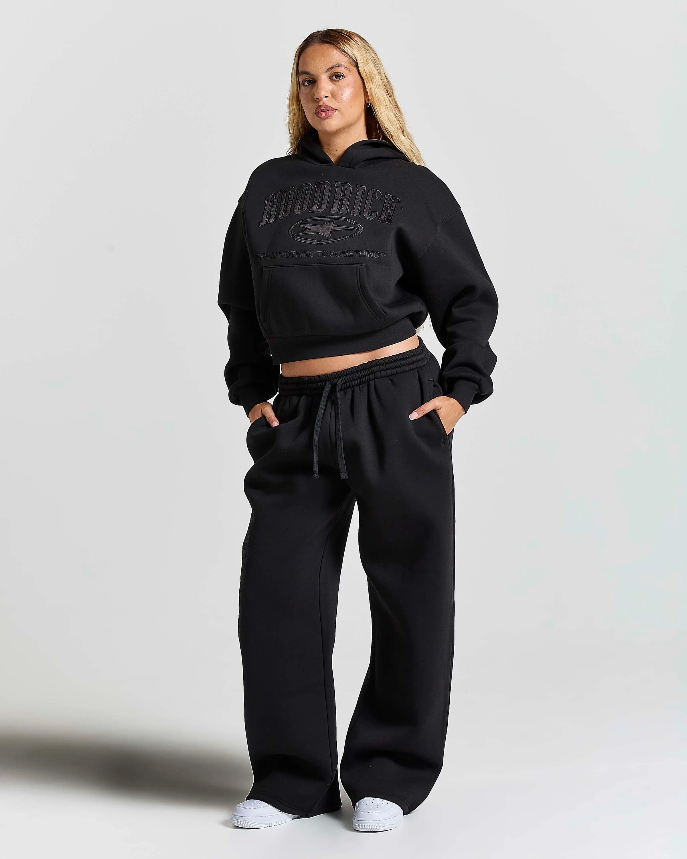 Women's Aegis Cropped Hoodie - Black 8