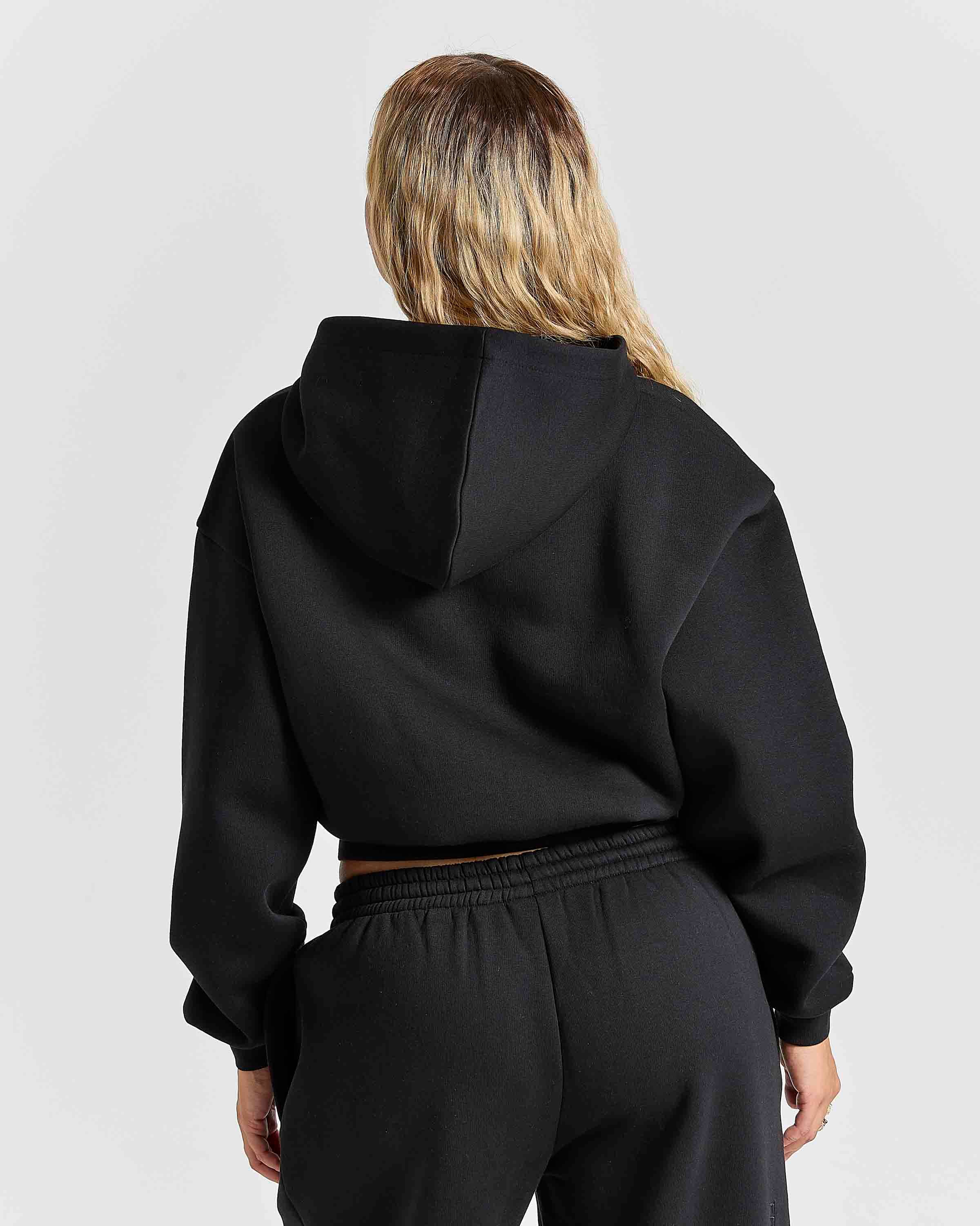 Women's Aegis Cropped Hoodie - Black 12