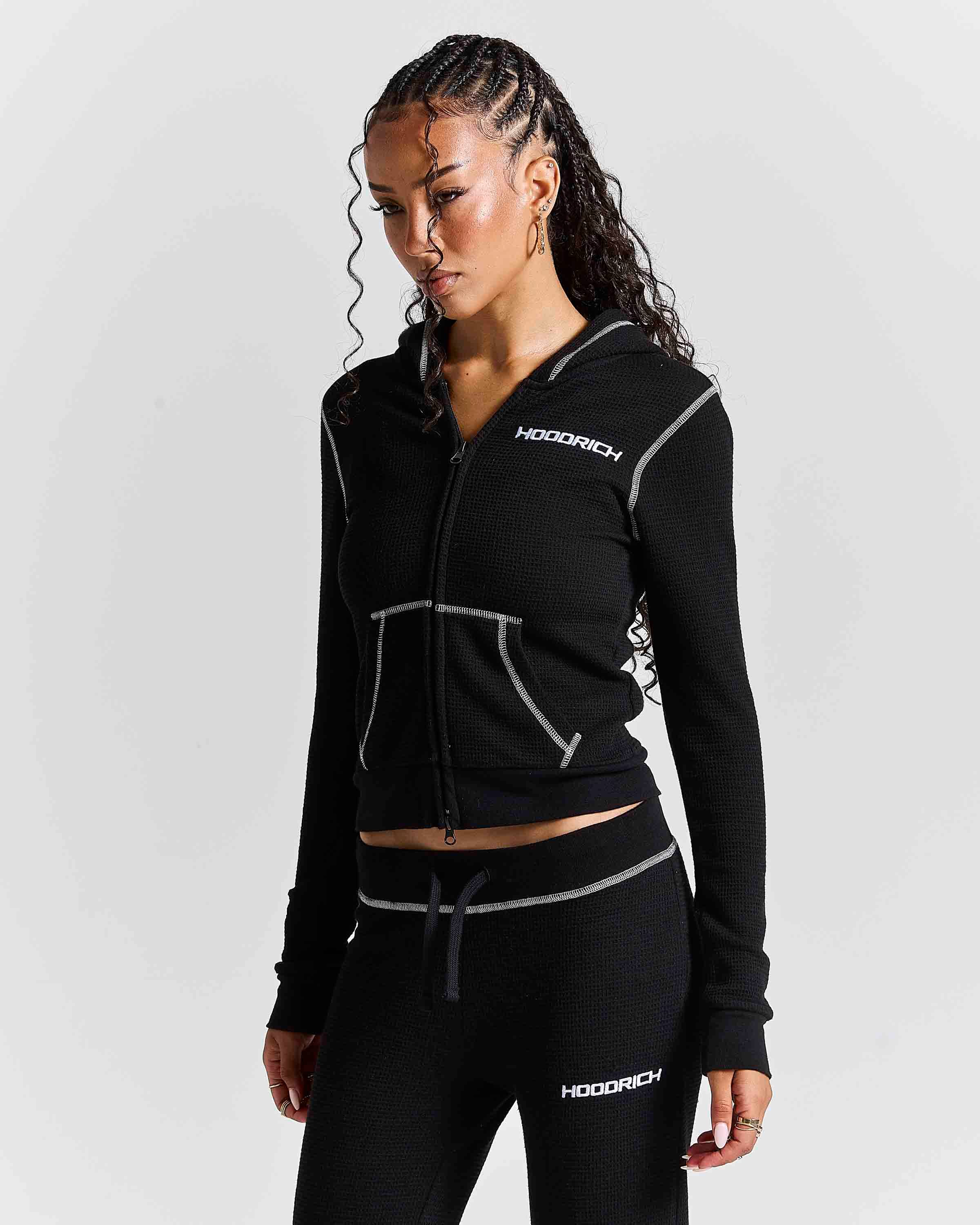 Formation Slim Fit Track Top - Black by Hoodrich