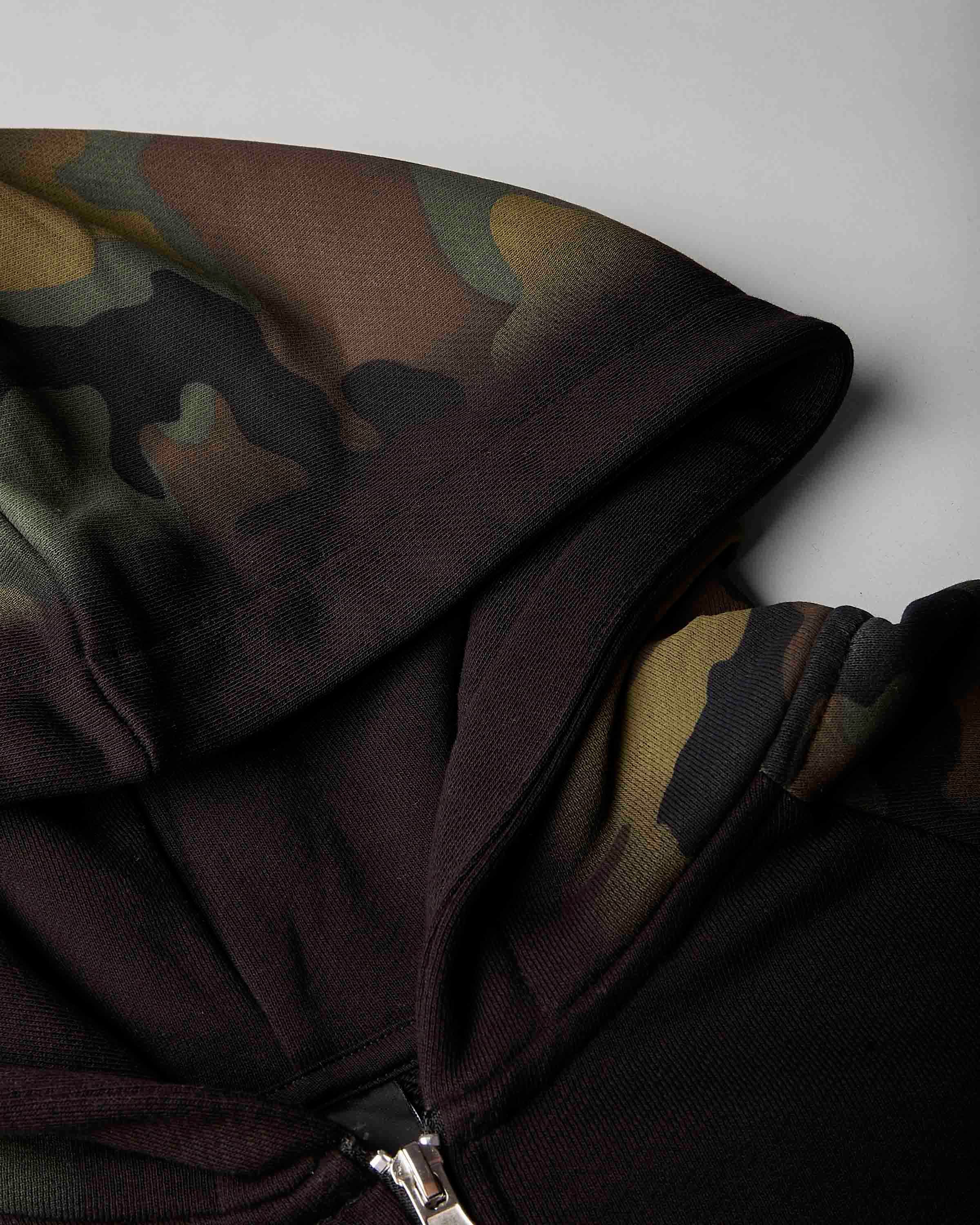 Shade Zip Through Hoodie - Black Camo 7