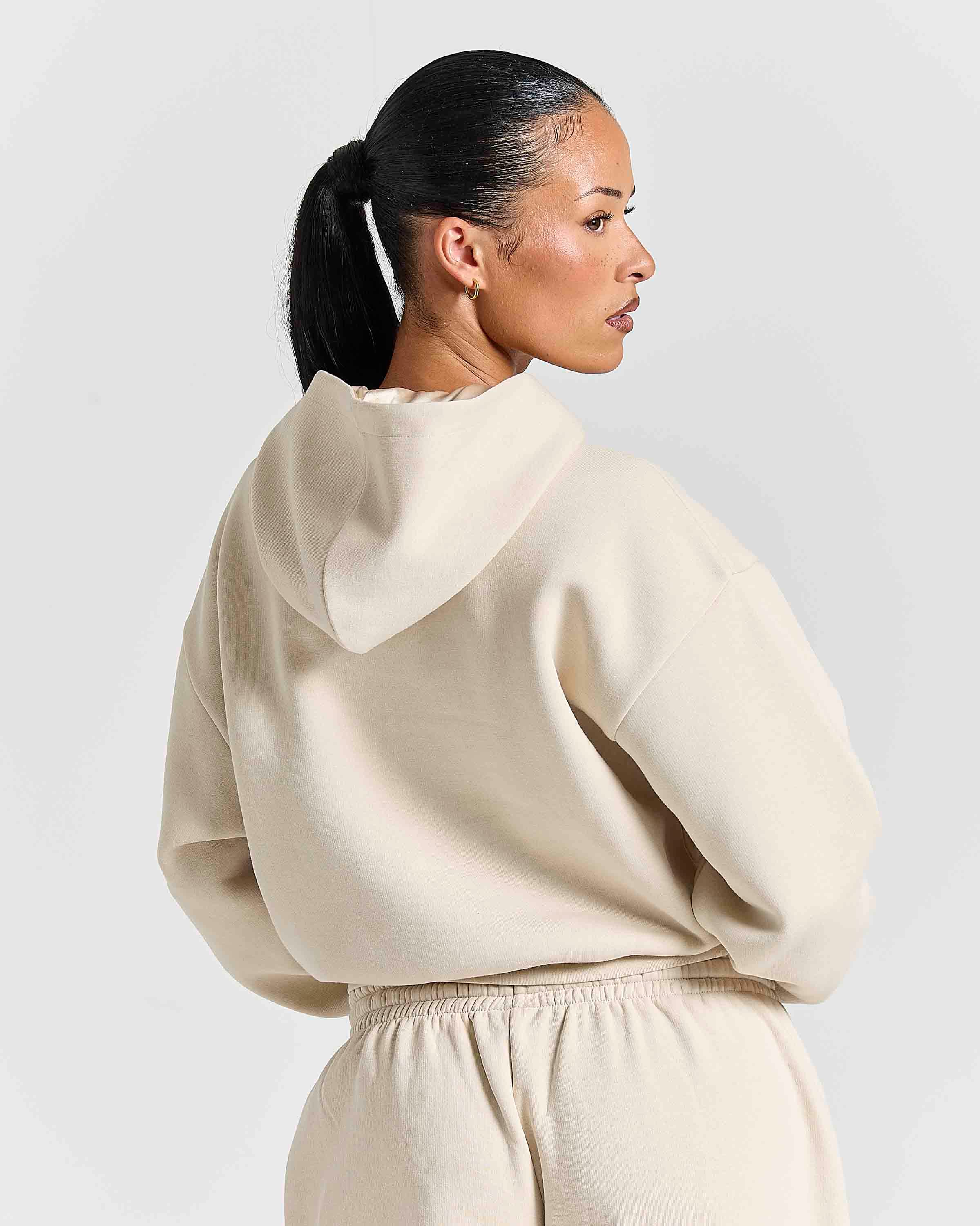 Women's Aegis Cropped Hoodie - Stone 8