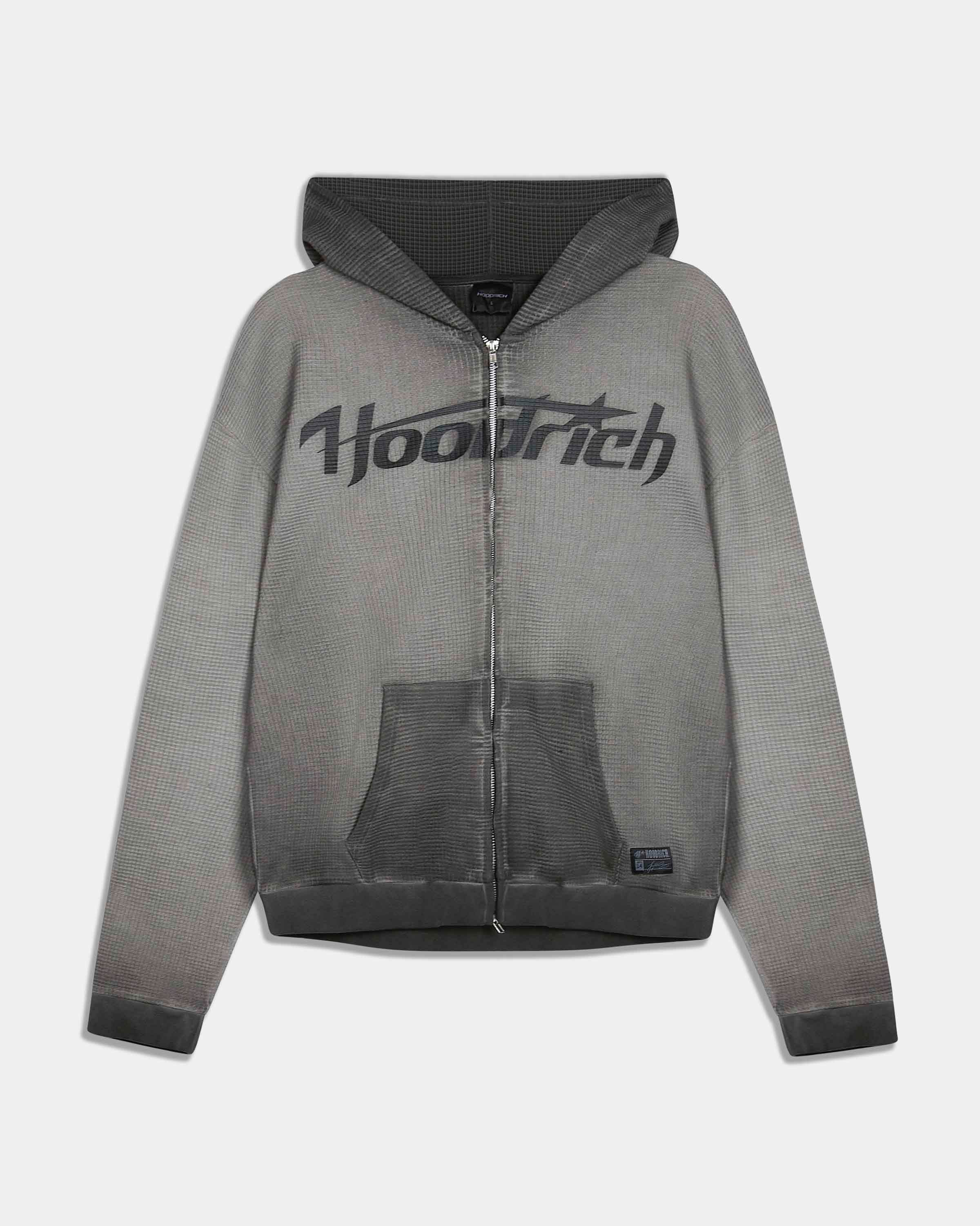 Fuel Zip Through Hoodie - Grey/Black by Hoodrich