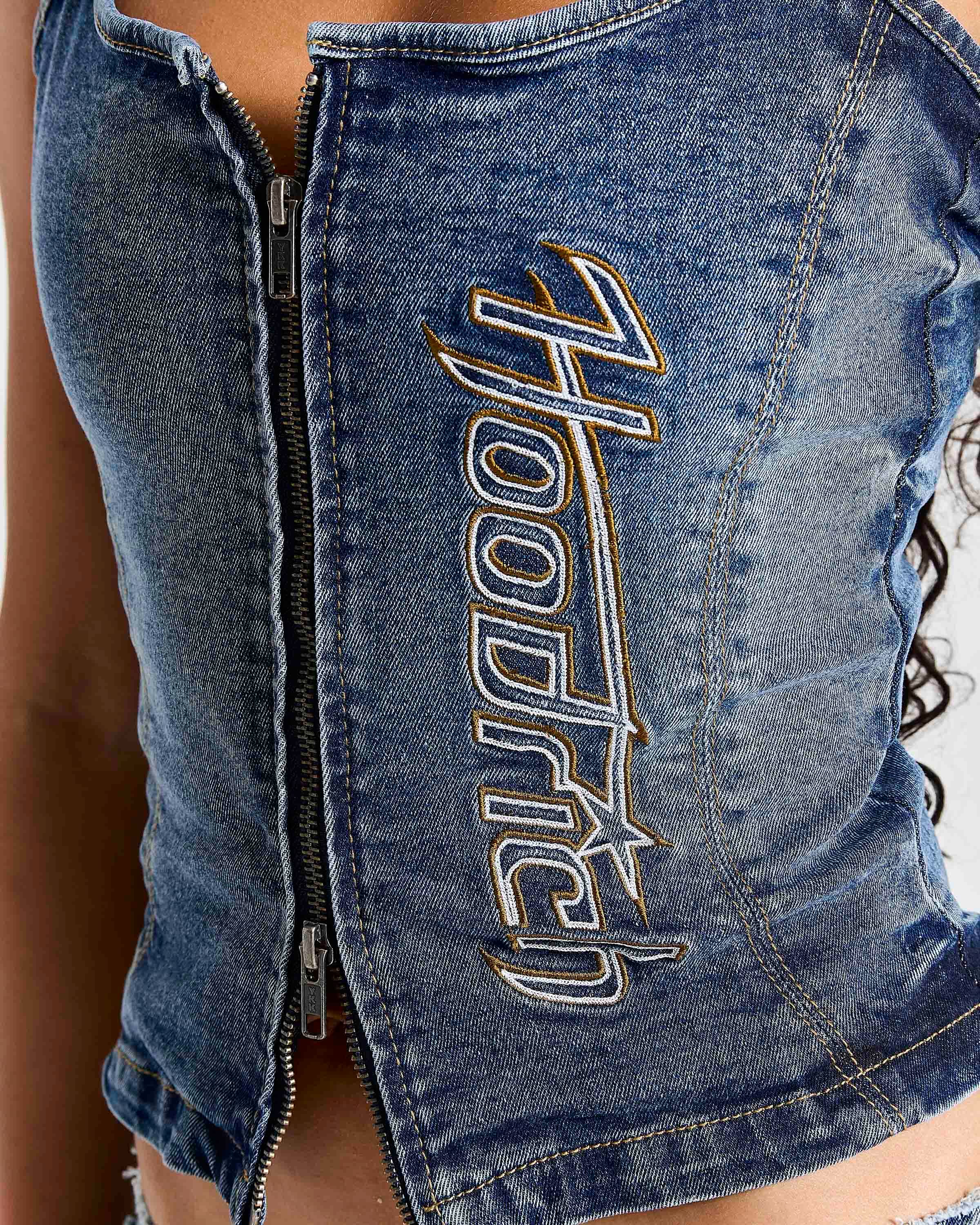 Heritage Denim Corset Top - Blue Wash 4