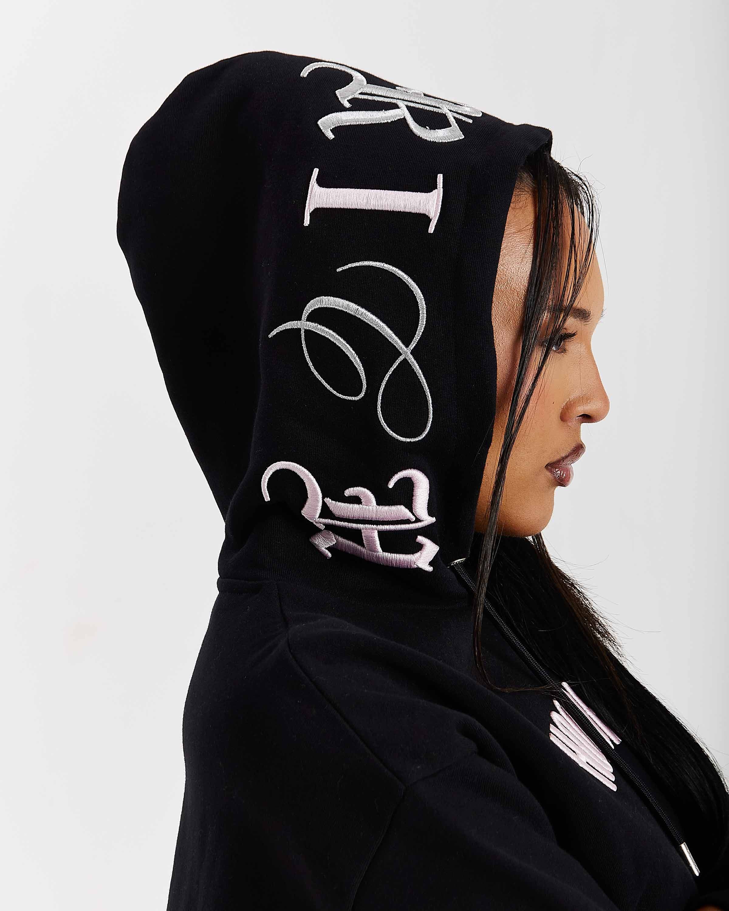 Calor Oversized Hoodie - Black/Pink/Silver by Hoodrich
