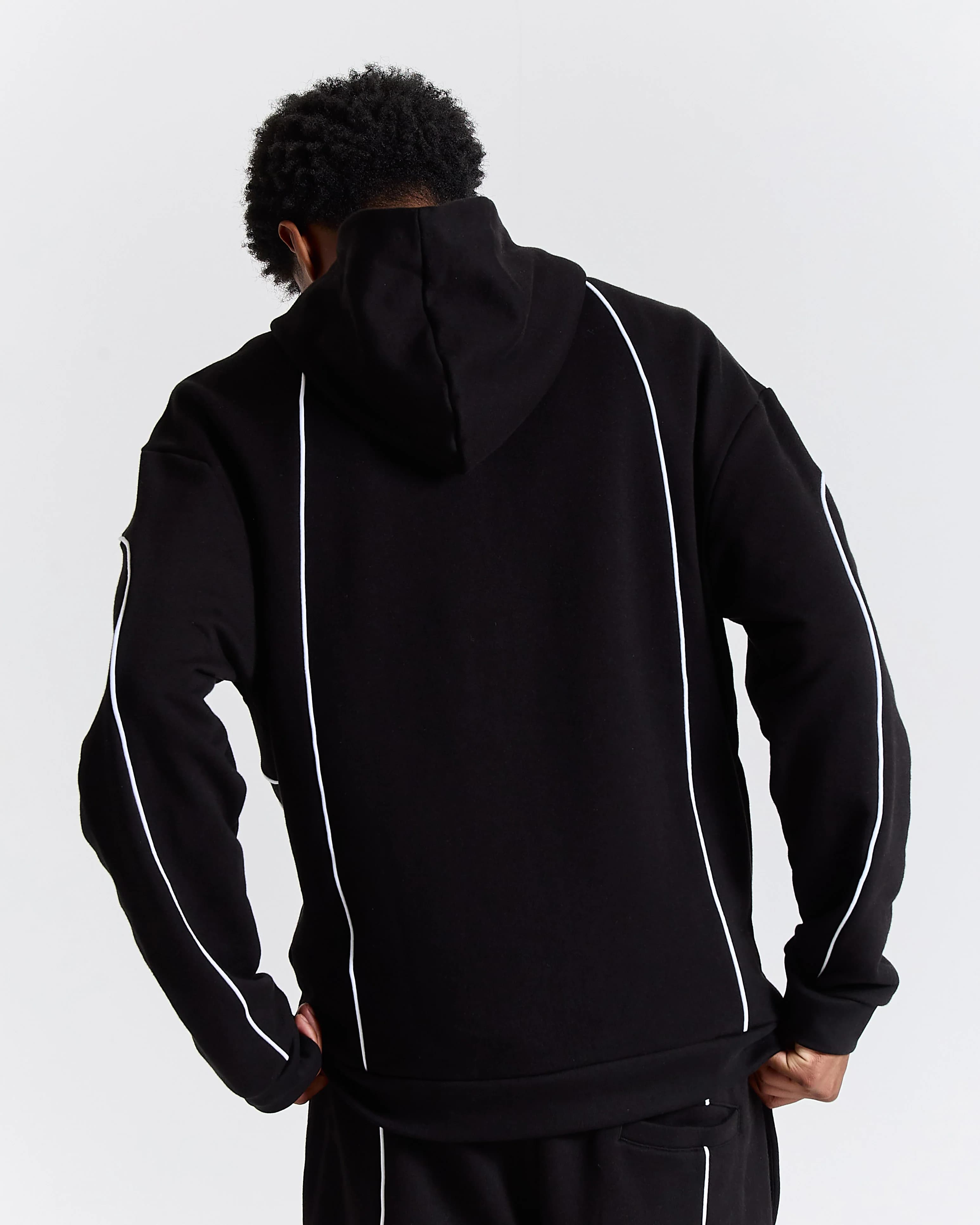 Trace Zip Relaxed Fit Hoodie - Black 3