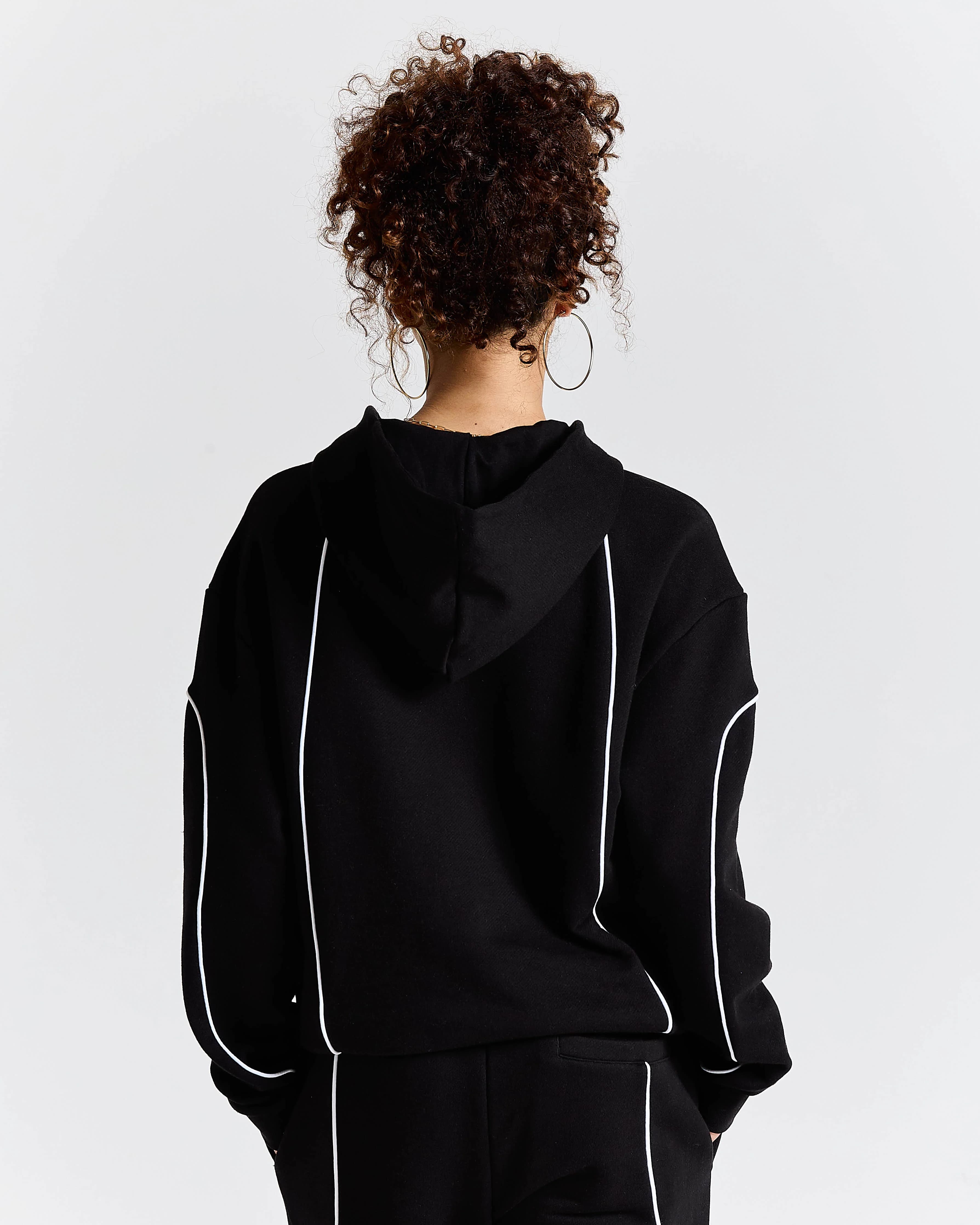 Trace Zip Relaxed Fit Hoodie - Black 15