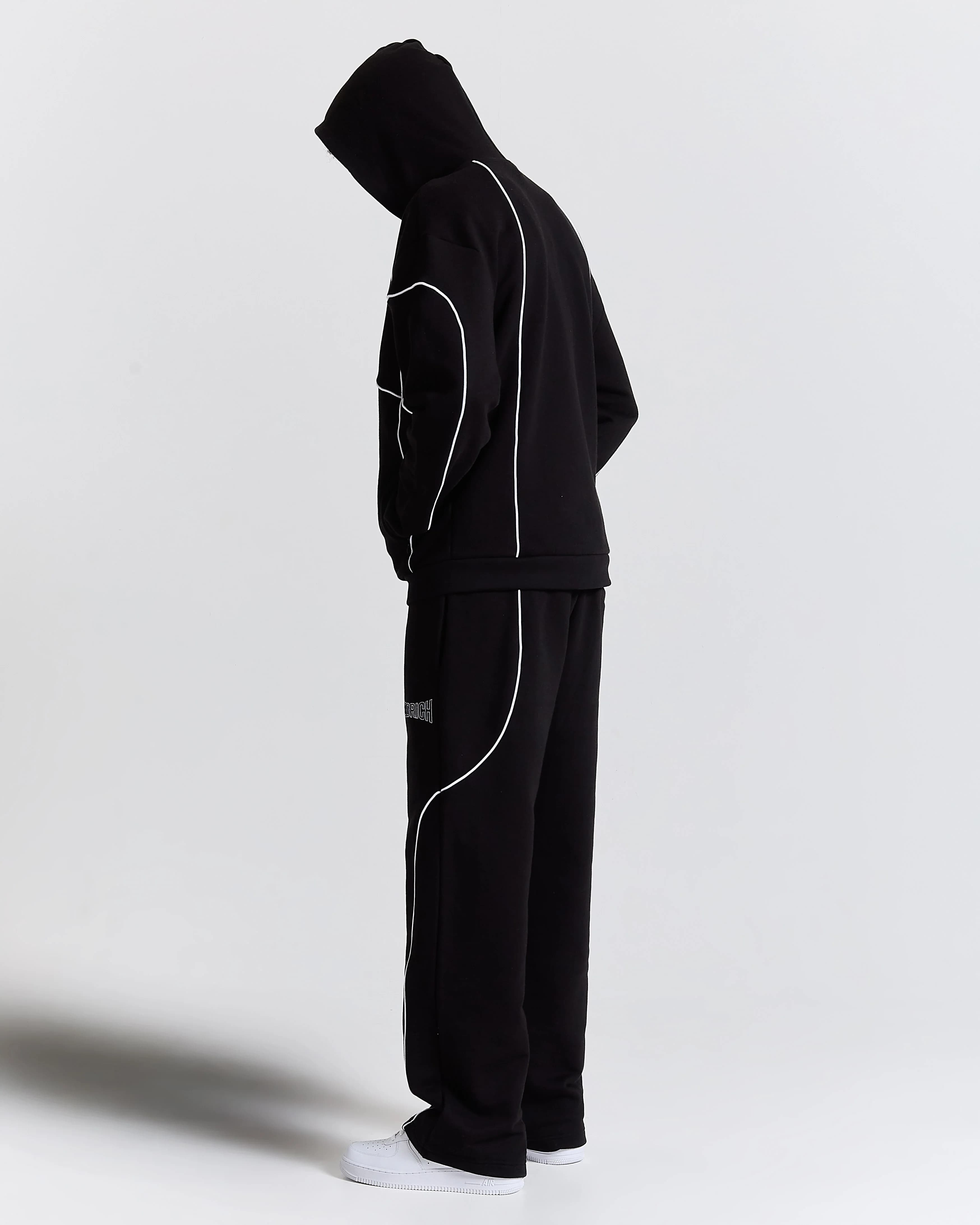 Trace Zip Relaxed Fit Hoodie - Black 17