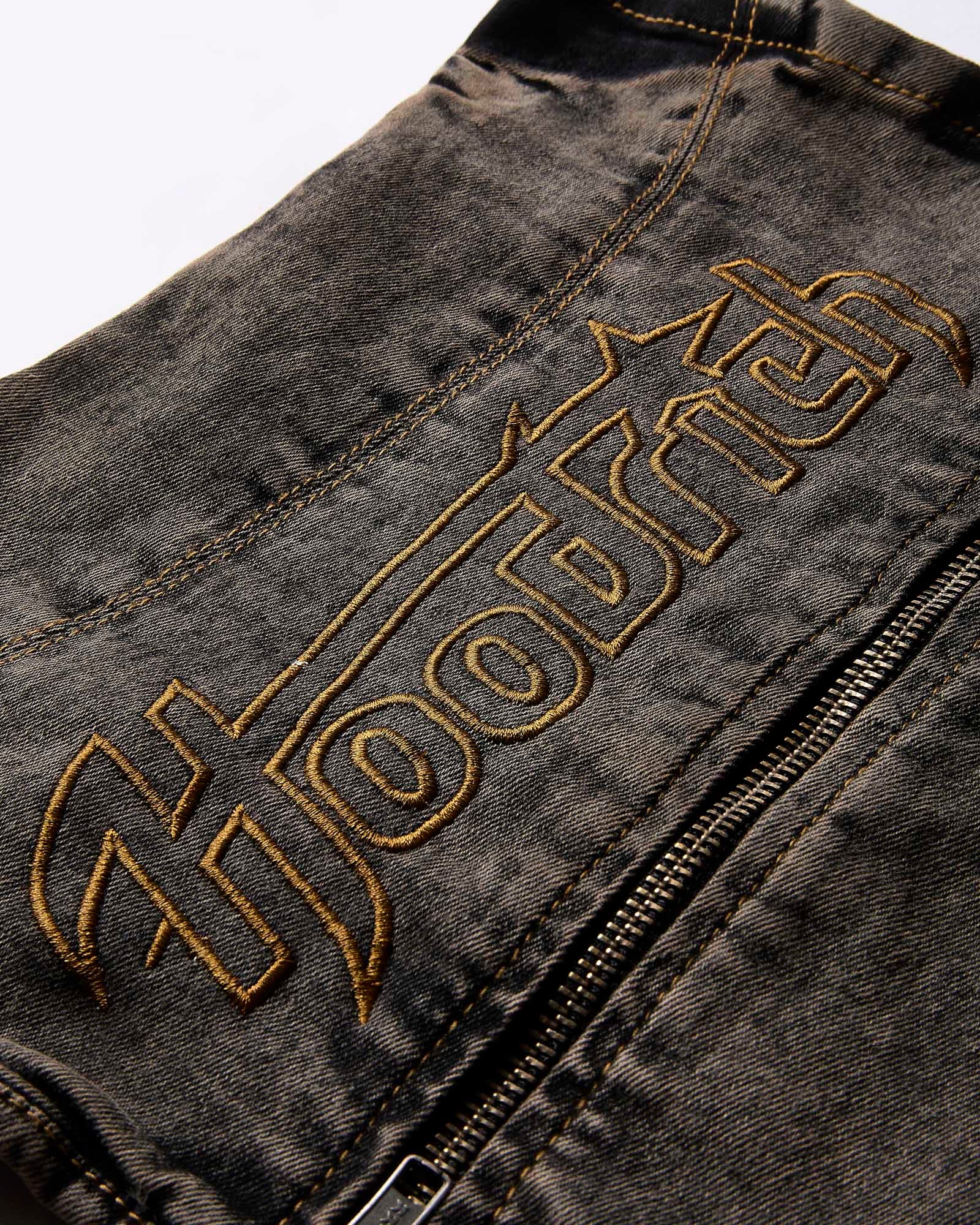 Shadow Rust Denim Corset Top - Black Wash 7