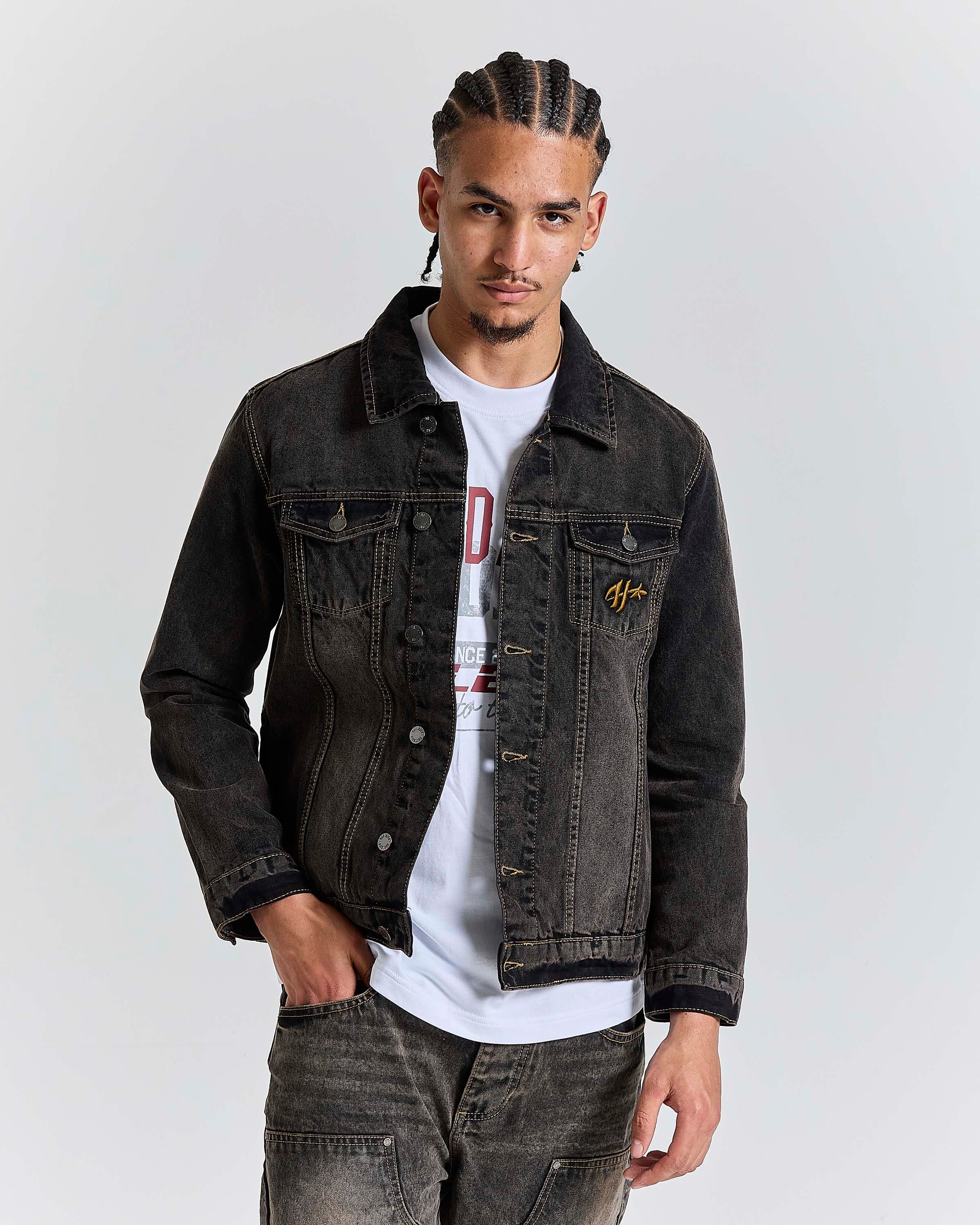 Shadow Rust Denim Trucker Jacket - Black Wash 3