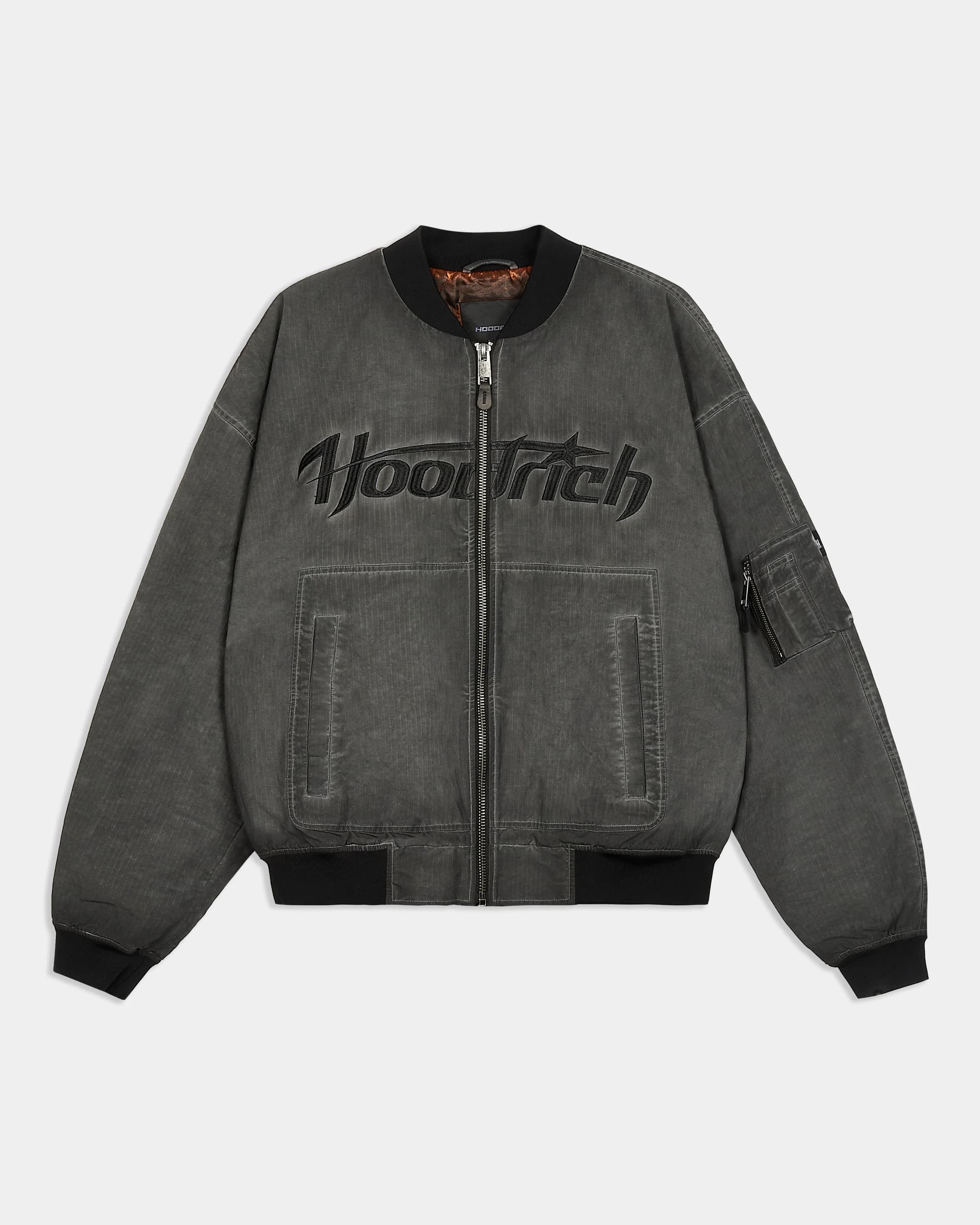 Cast Ripstop Varsity Jacket - Washed Black by Hoodrich