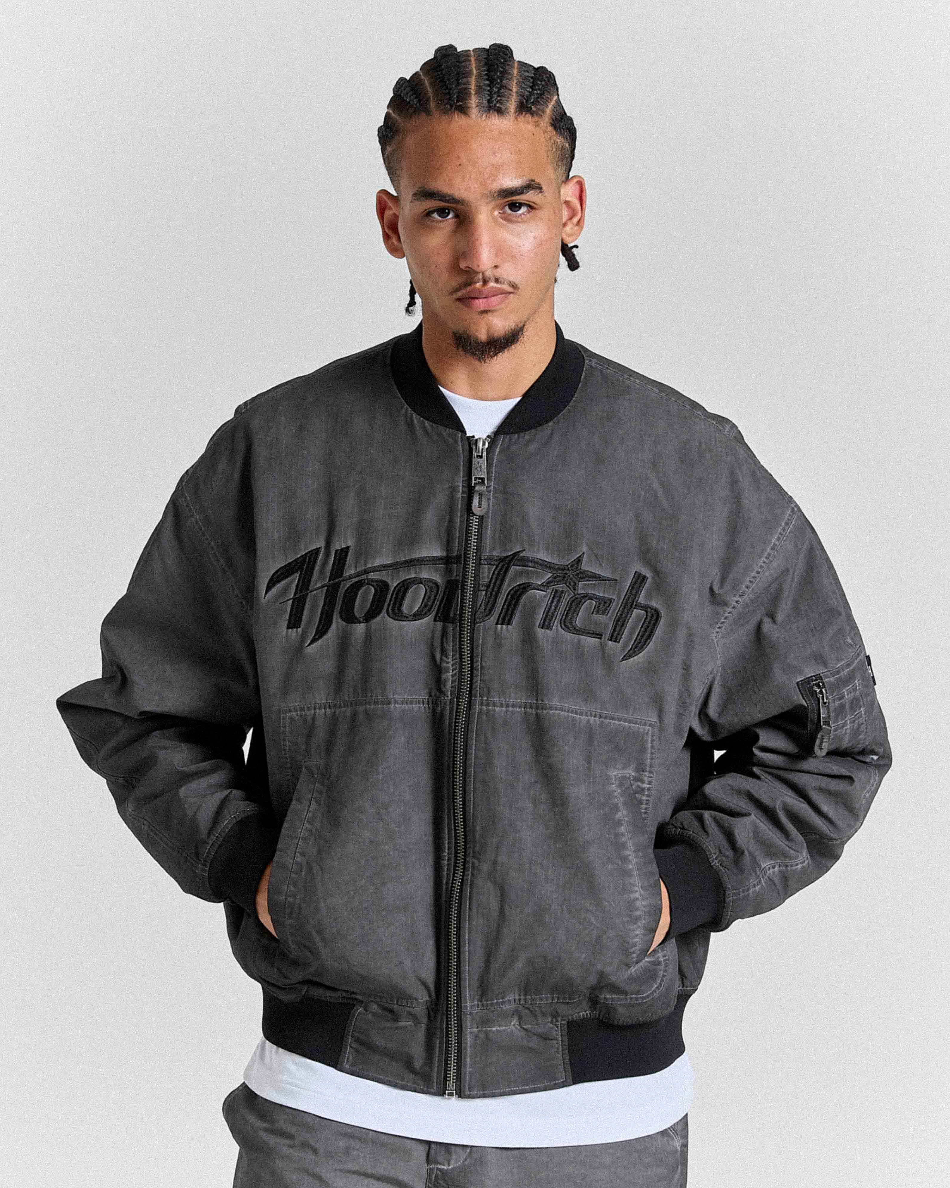 Cast Ripstop Varsity Jacket - Washed Black 2