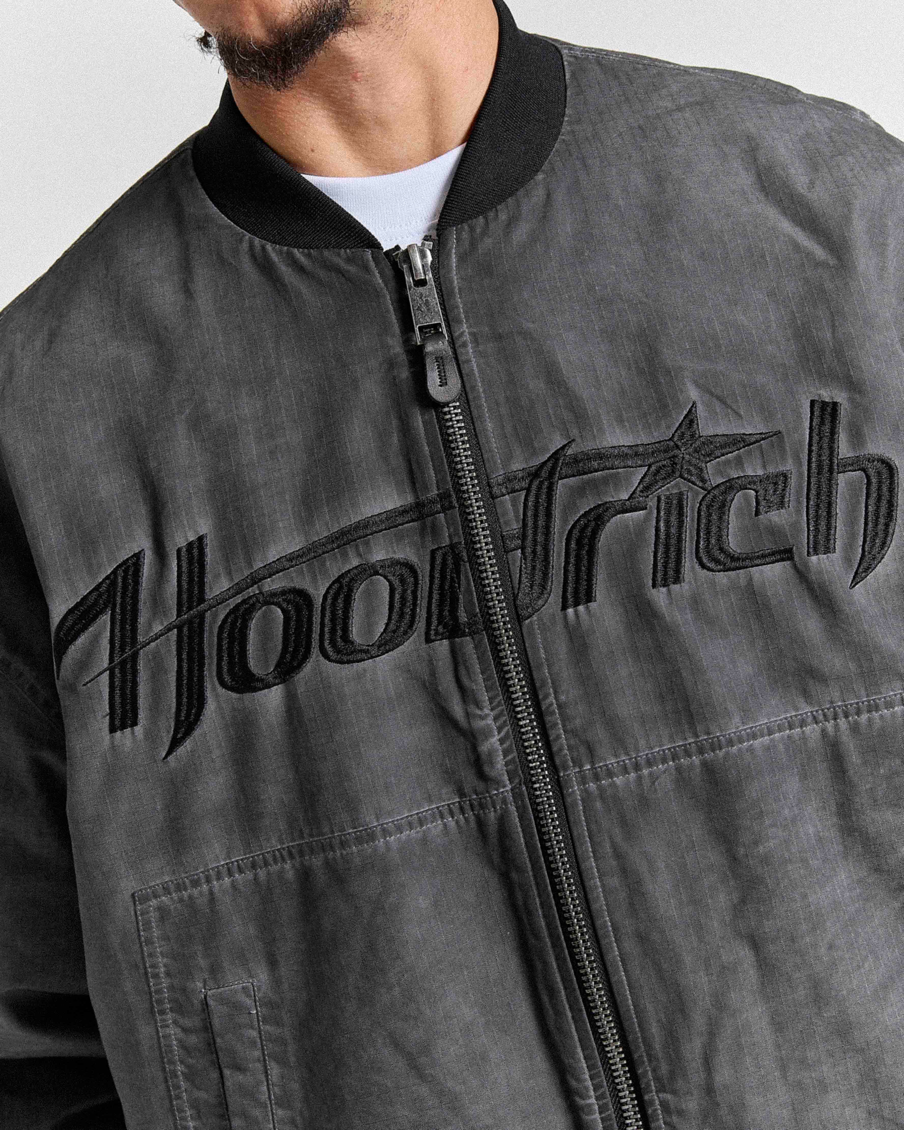 Cast Ripstop Varsity Jacket - Washed Black 6