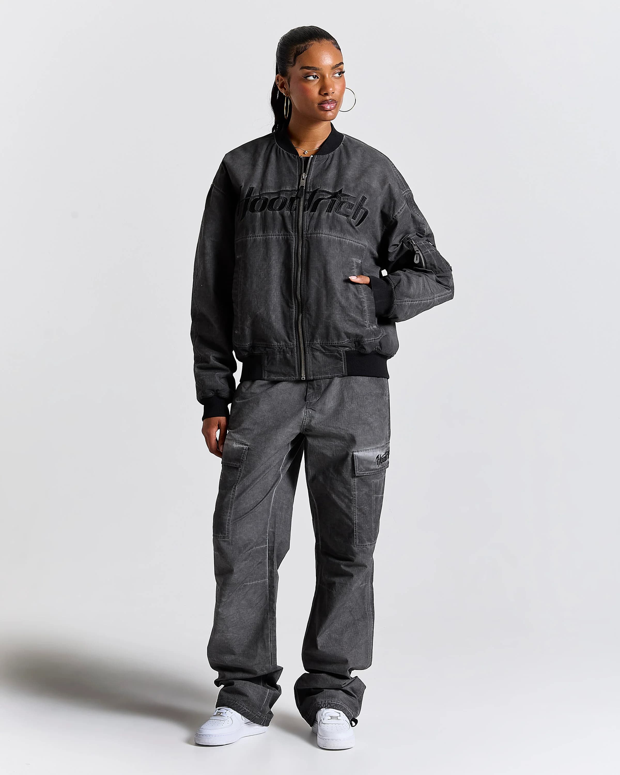 Cast Ripstop Varsity Jacket - Washed Black 16