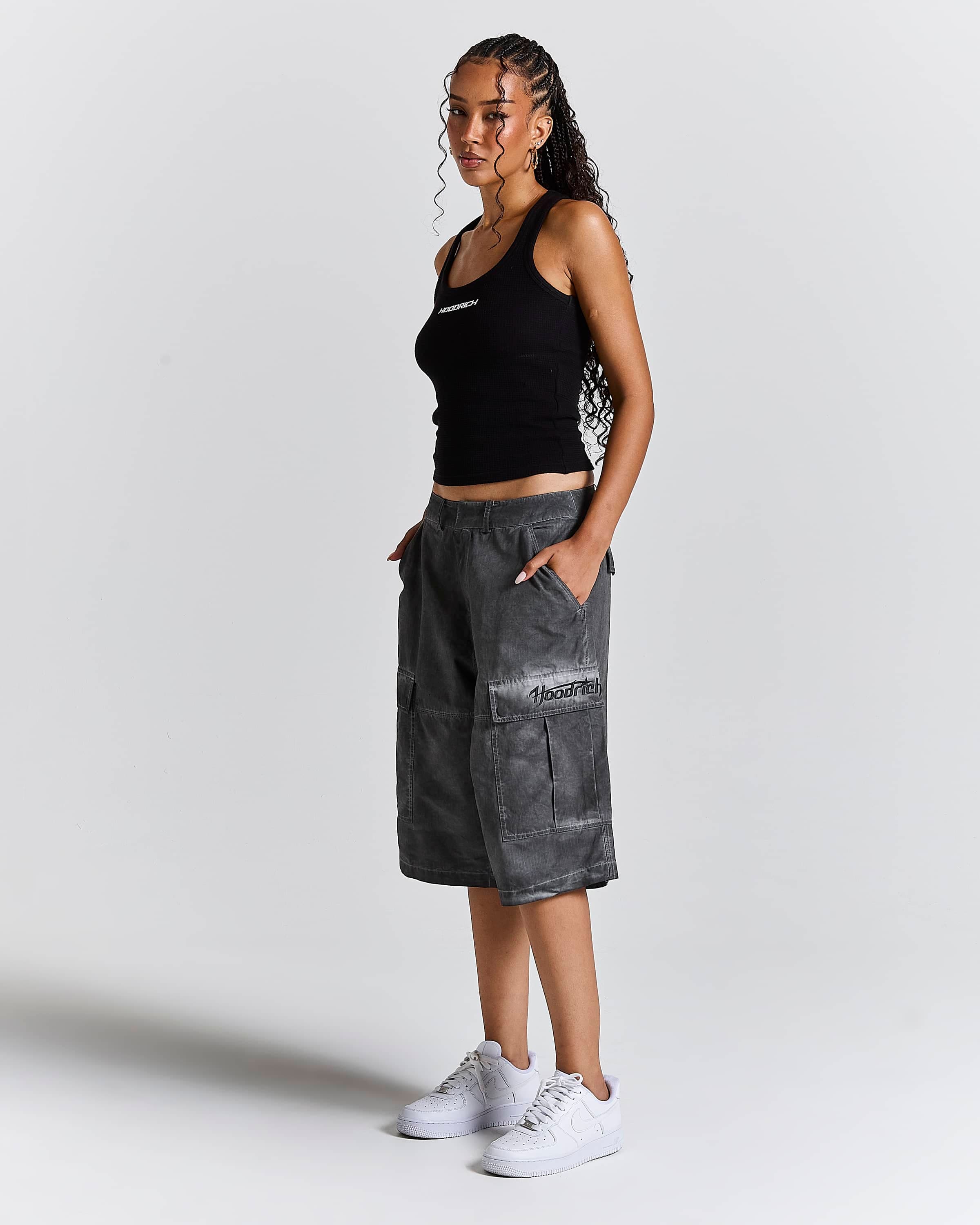 Cast Ripstop Cargo Shorts - Black by Hoodrich