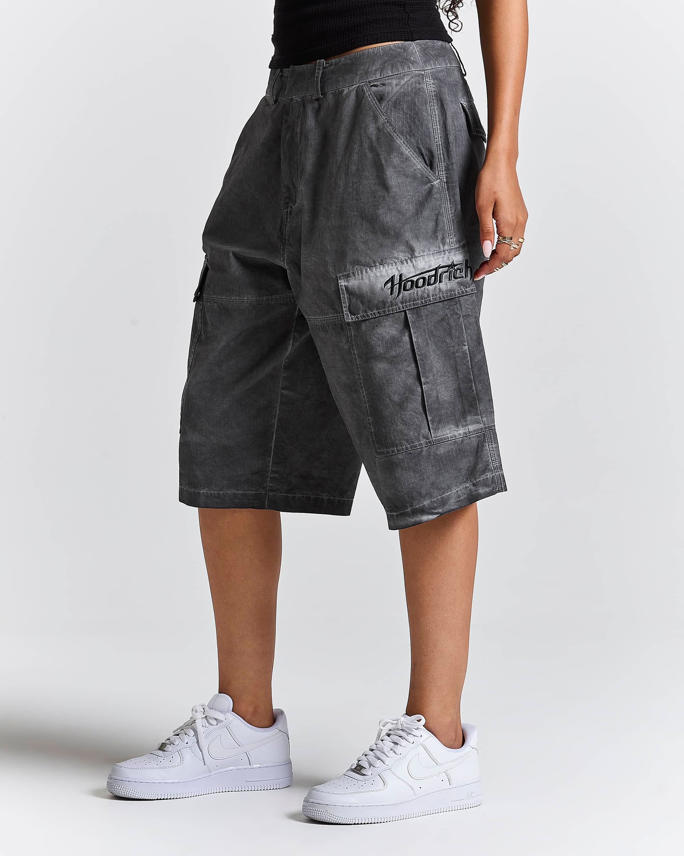 Cast Ripstop Cargo Shorts - Black by Hoodrich