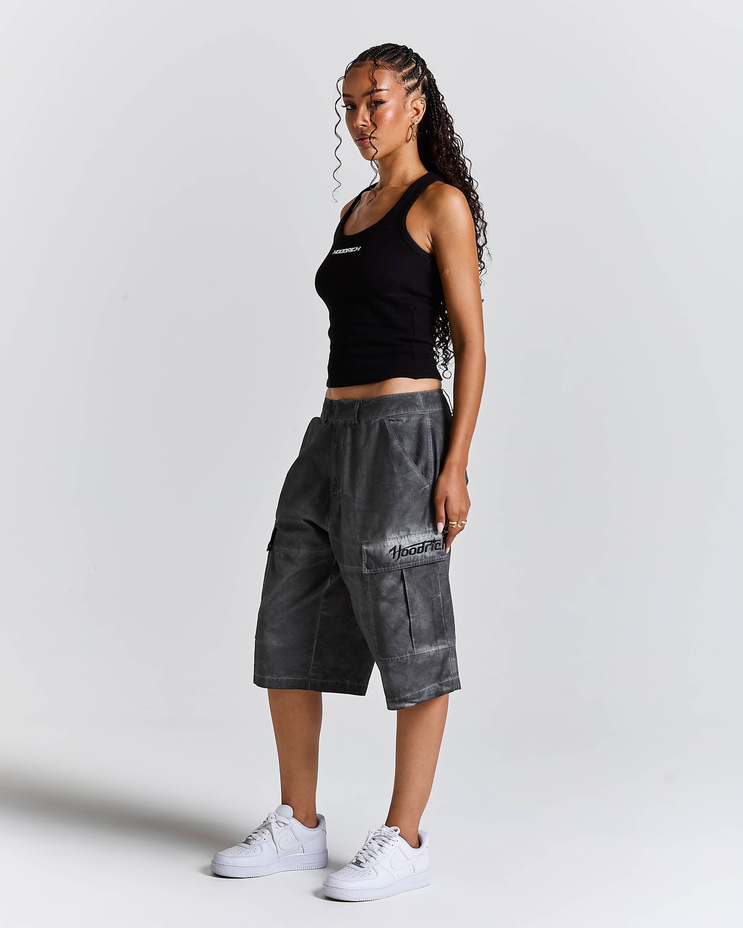 Cast Ripstop Cargo Shorts - Black by Hoodrich
