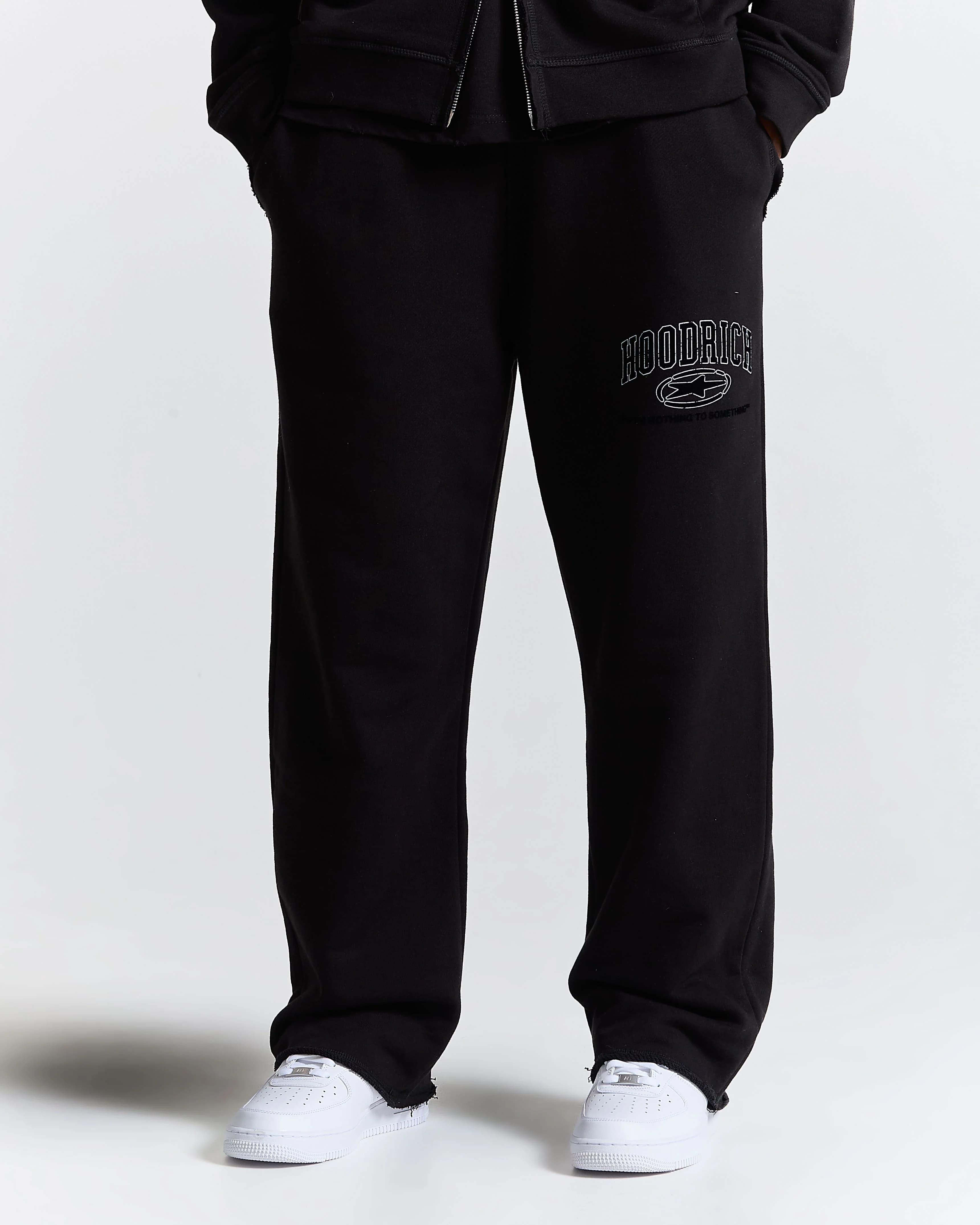 Fray Wide Leg Jogger - Black 6