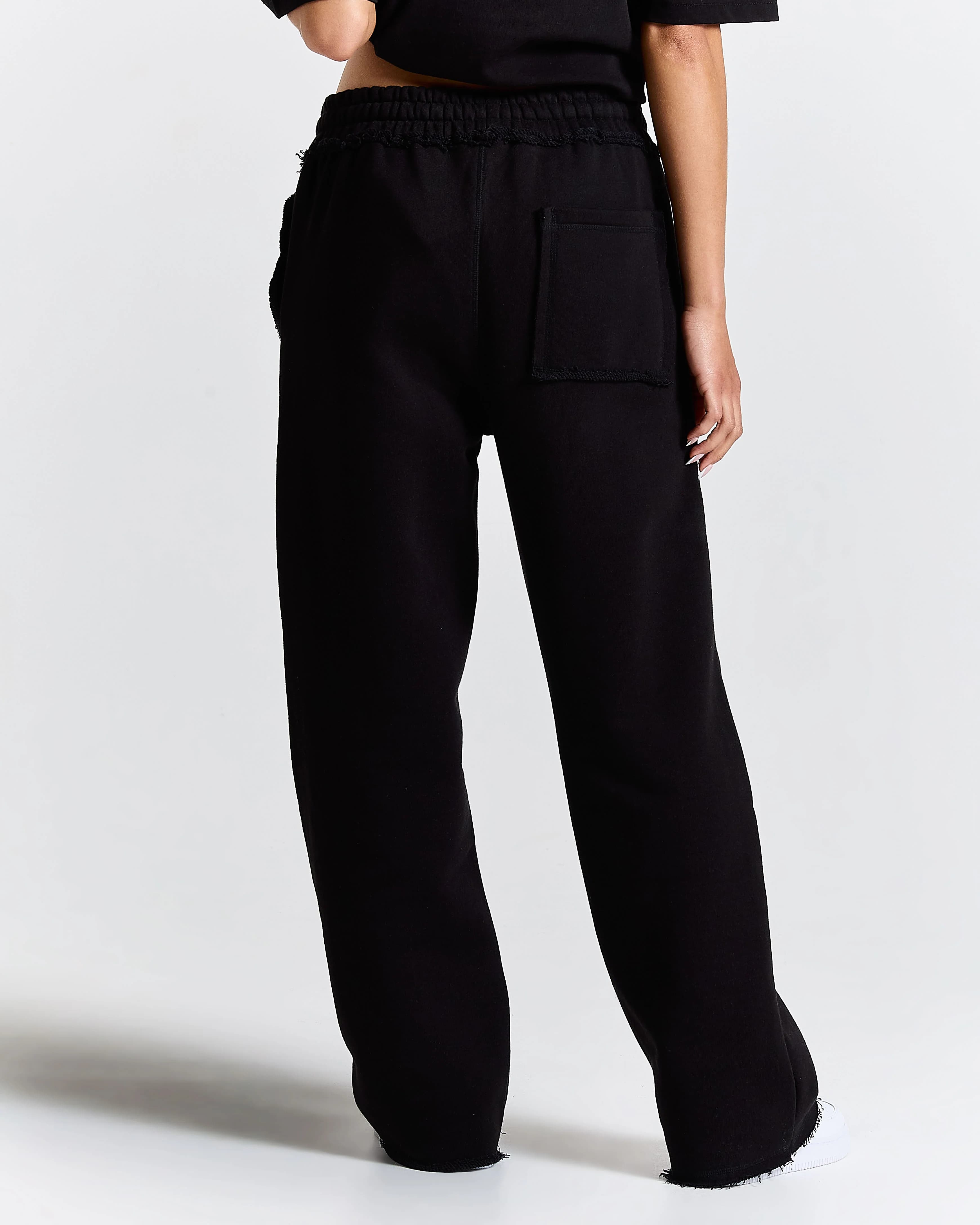 Fray Wide Leg Jogger - Black 13