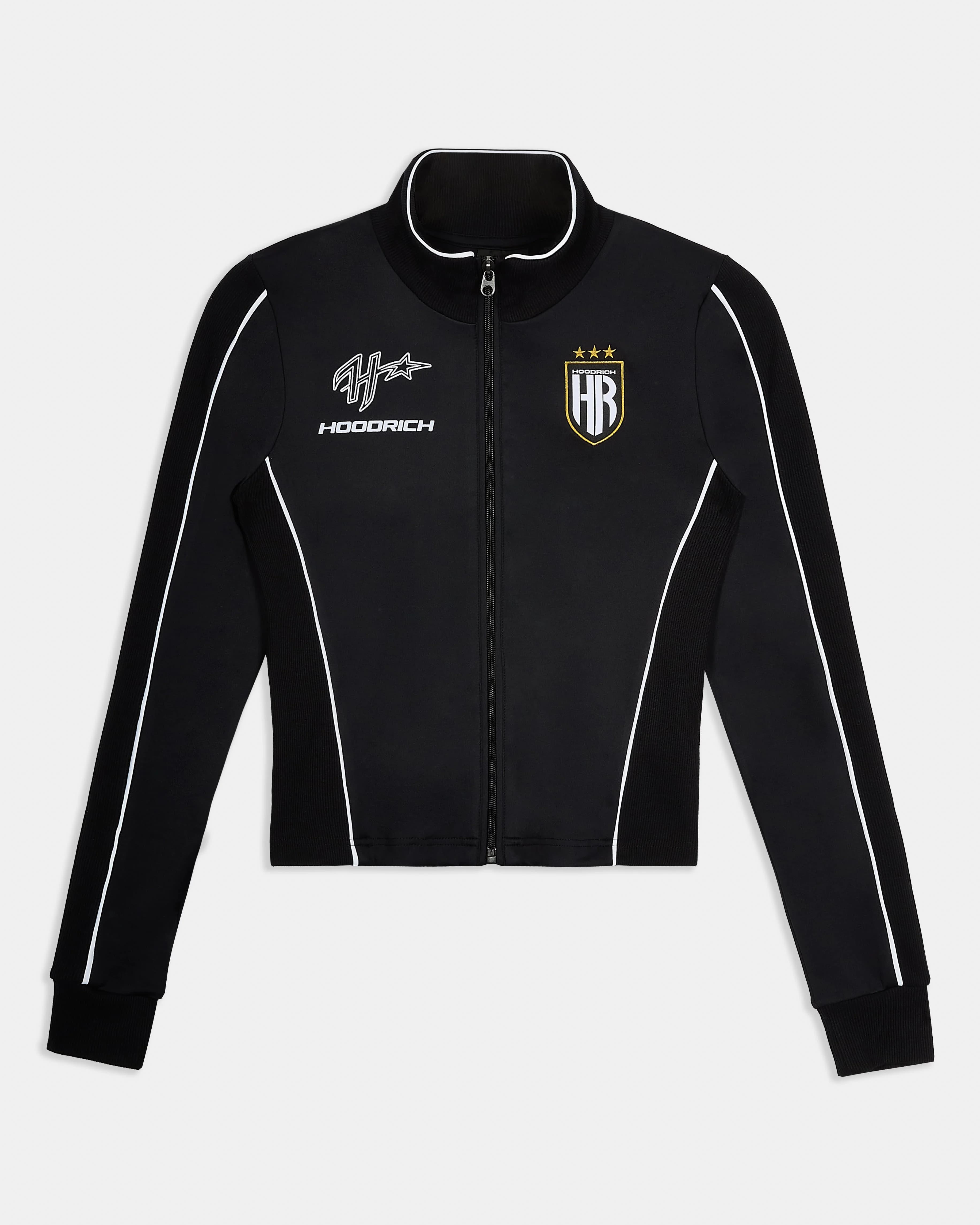 Glide Football Slim Fit Track Jacket - Black by Hoodrich