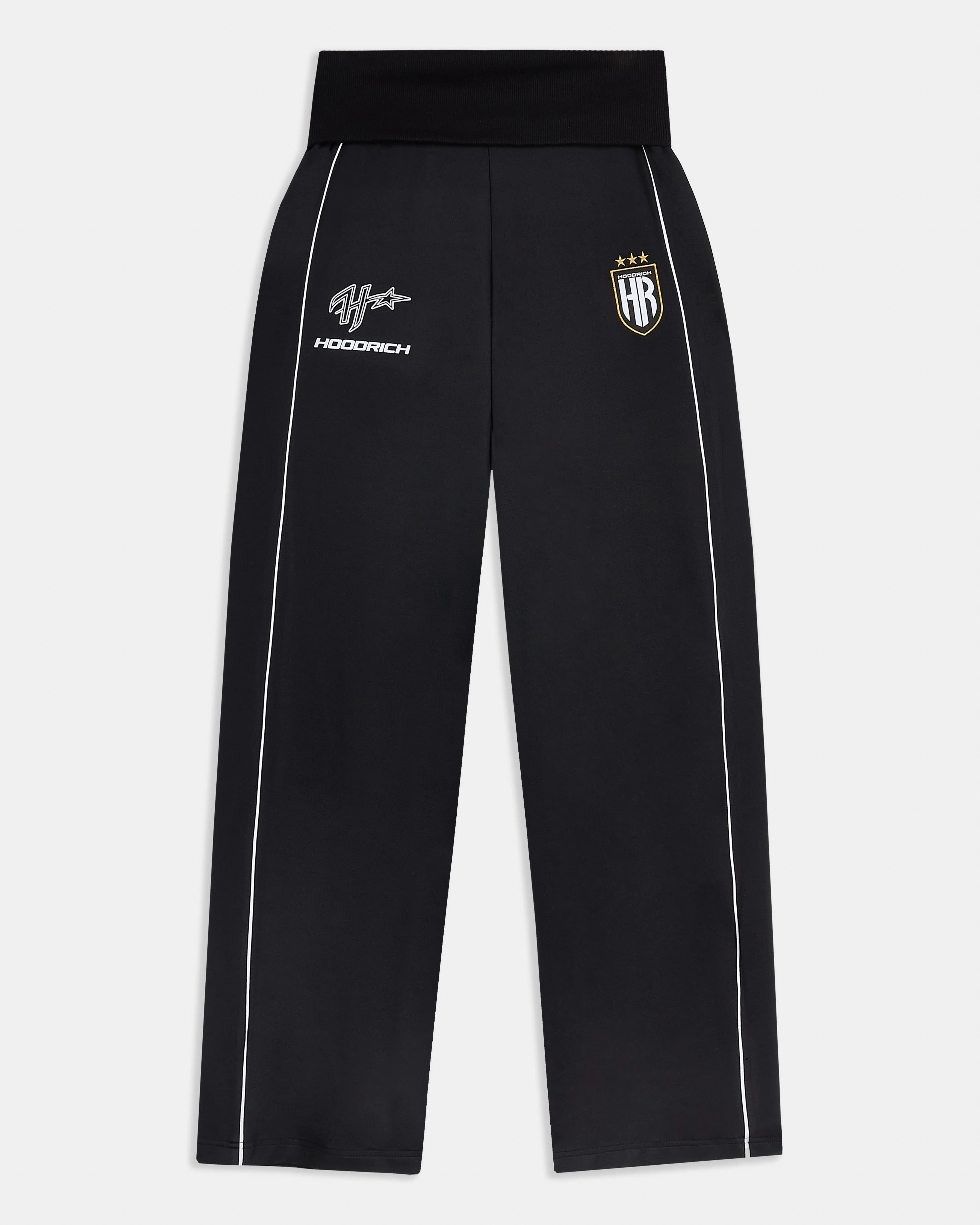 Glide Football Wide Leg Track Pants - Black by Hoodrich