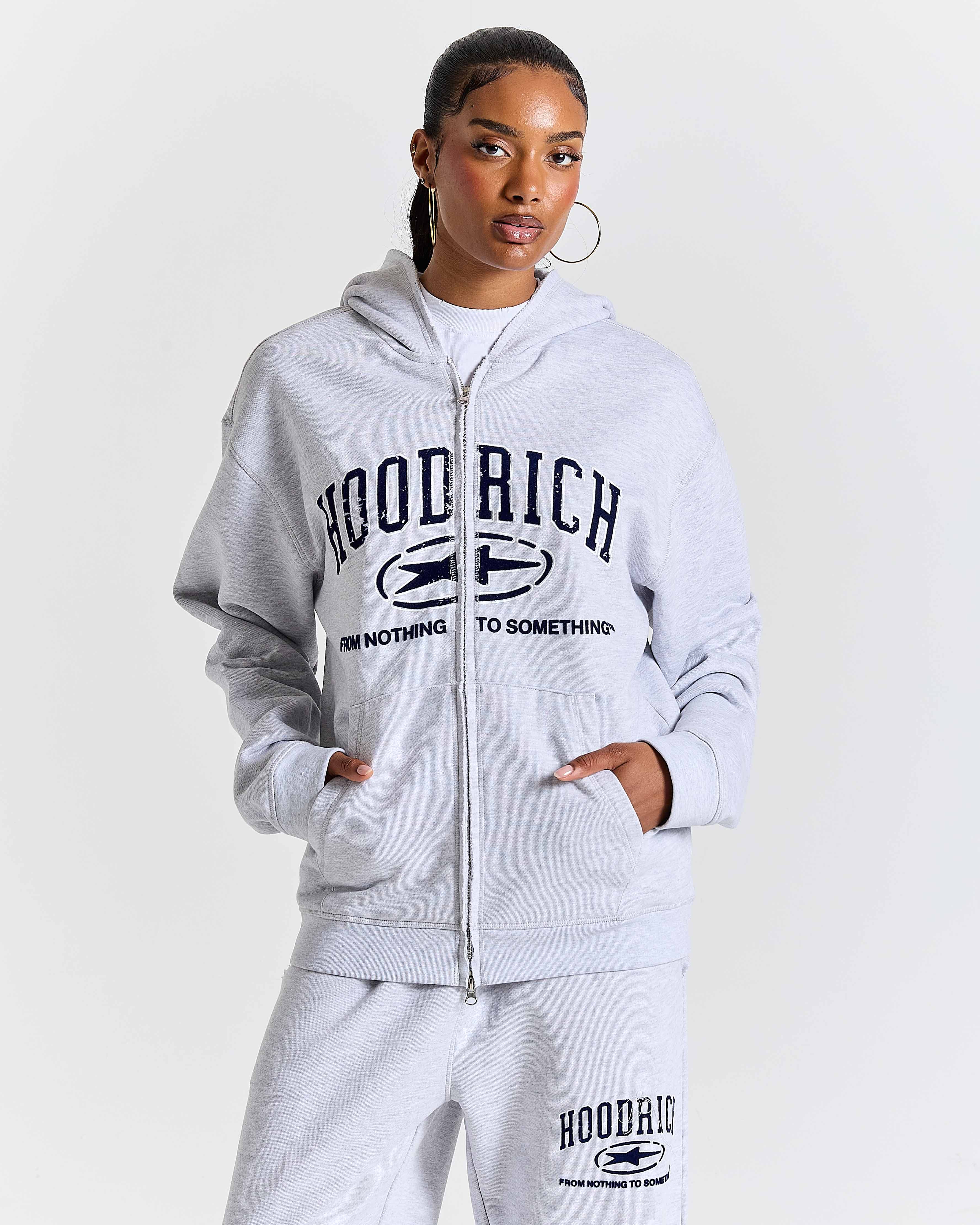 Fray Zip Relaxed Fit Hoodie - Grey Marl 10